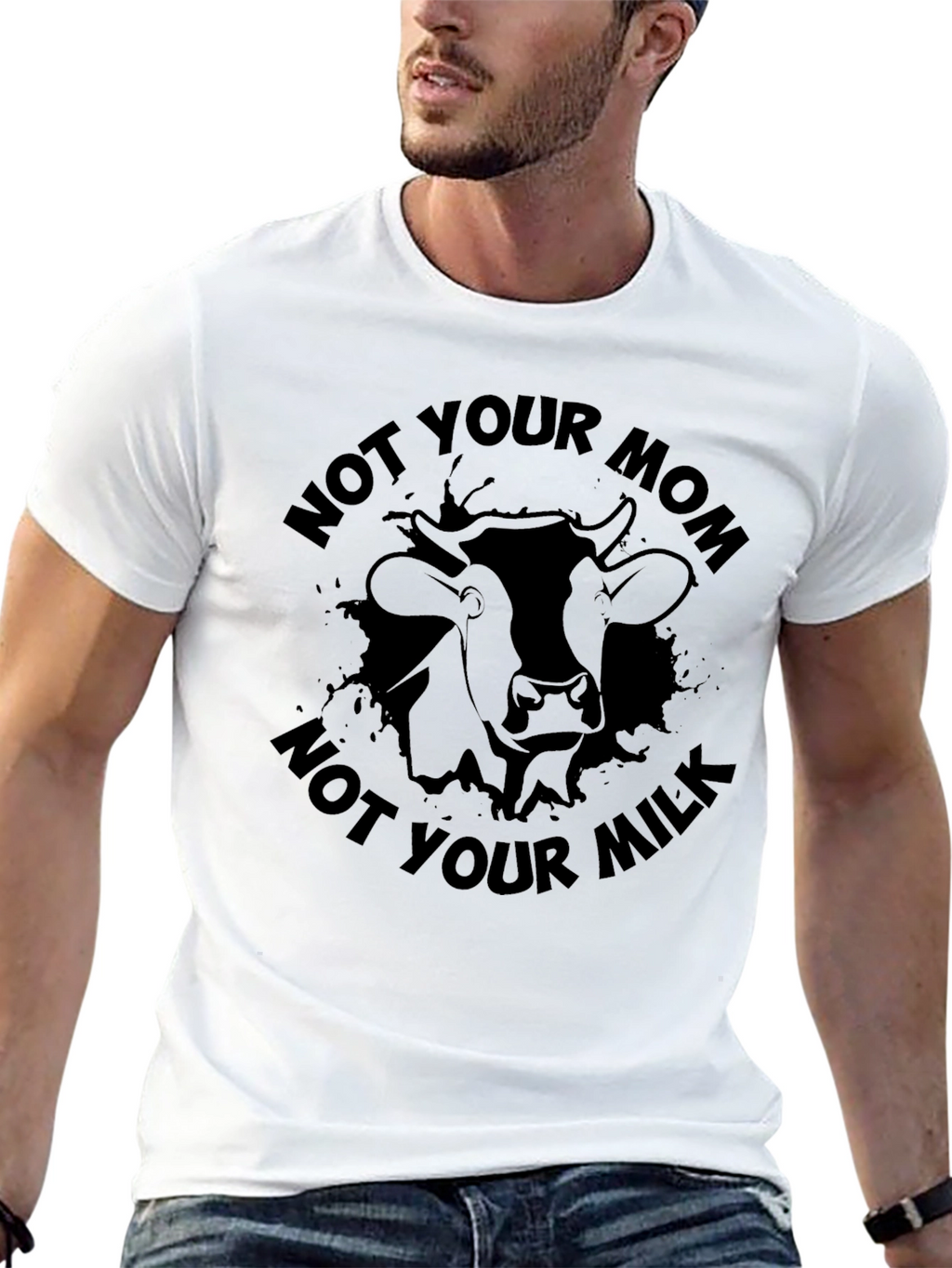 Not Your Mom Not Your Milk Black Graphic T-Shirt