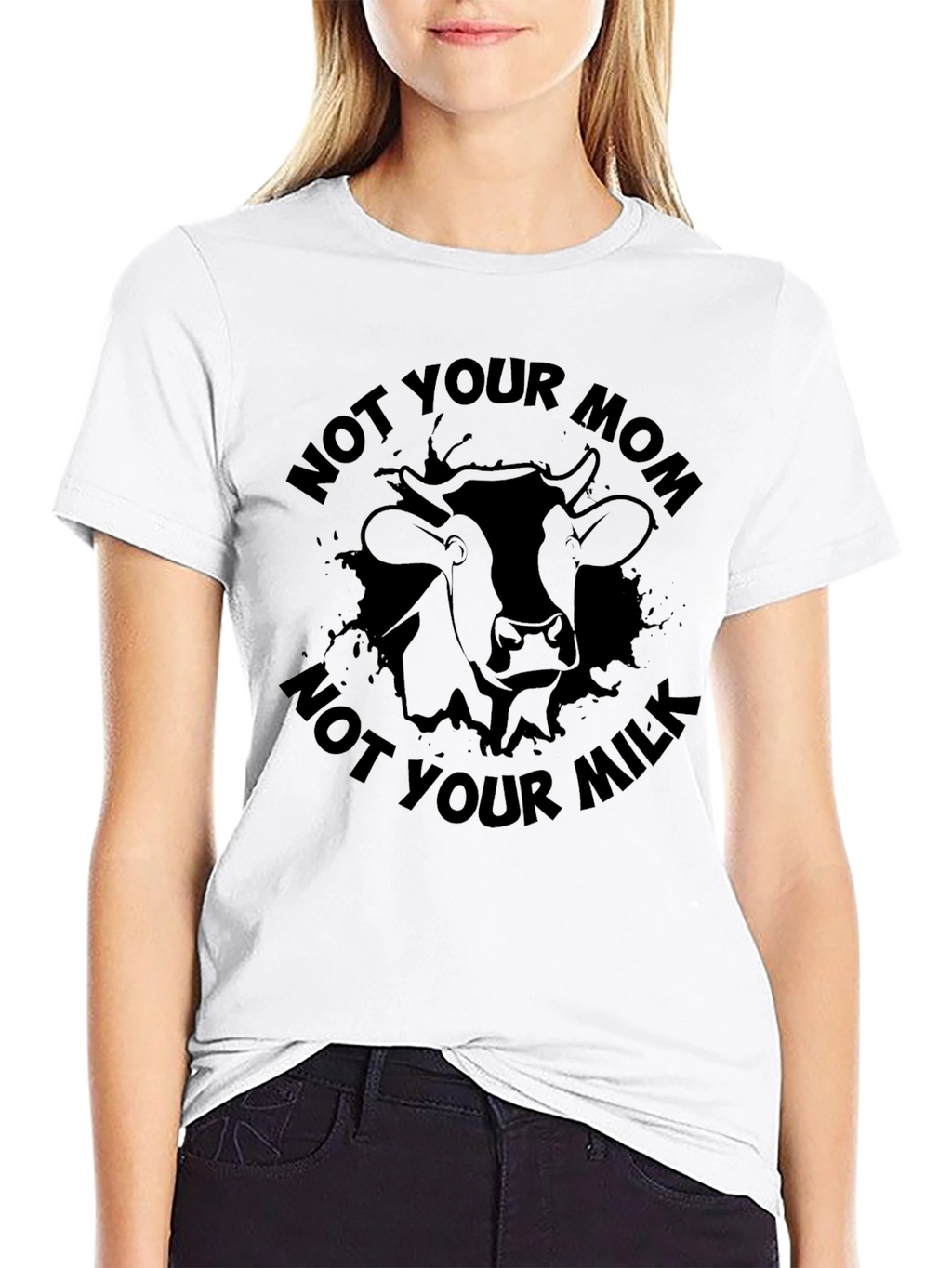 Not Your Mom Not Your Milk Black Graphic T-Shirt