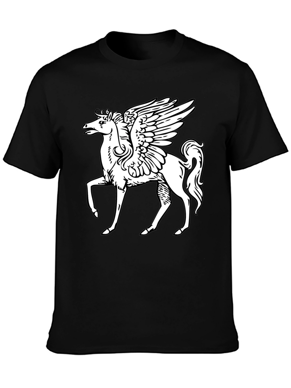 Pegasus Graphic T-Shirt - Black Cotton Tee