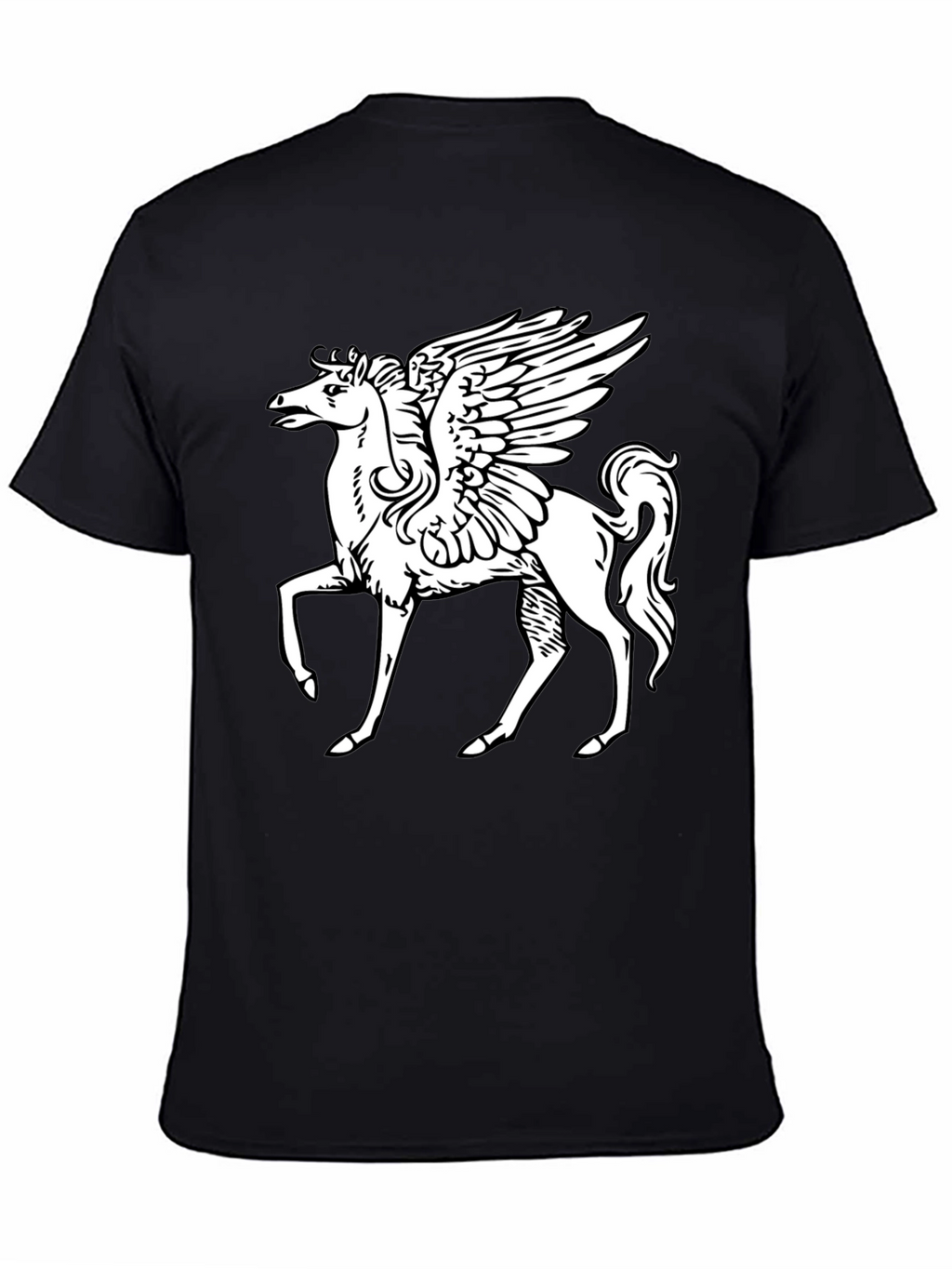 Pegasus Graphic T-Shirt - Black Cotton Tee
