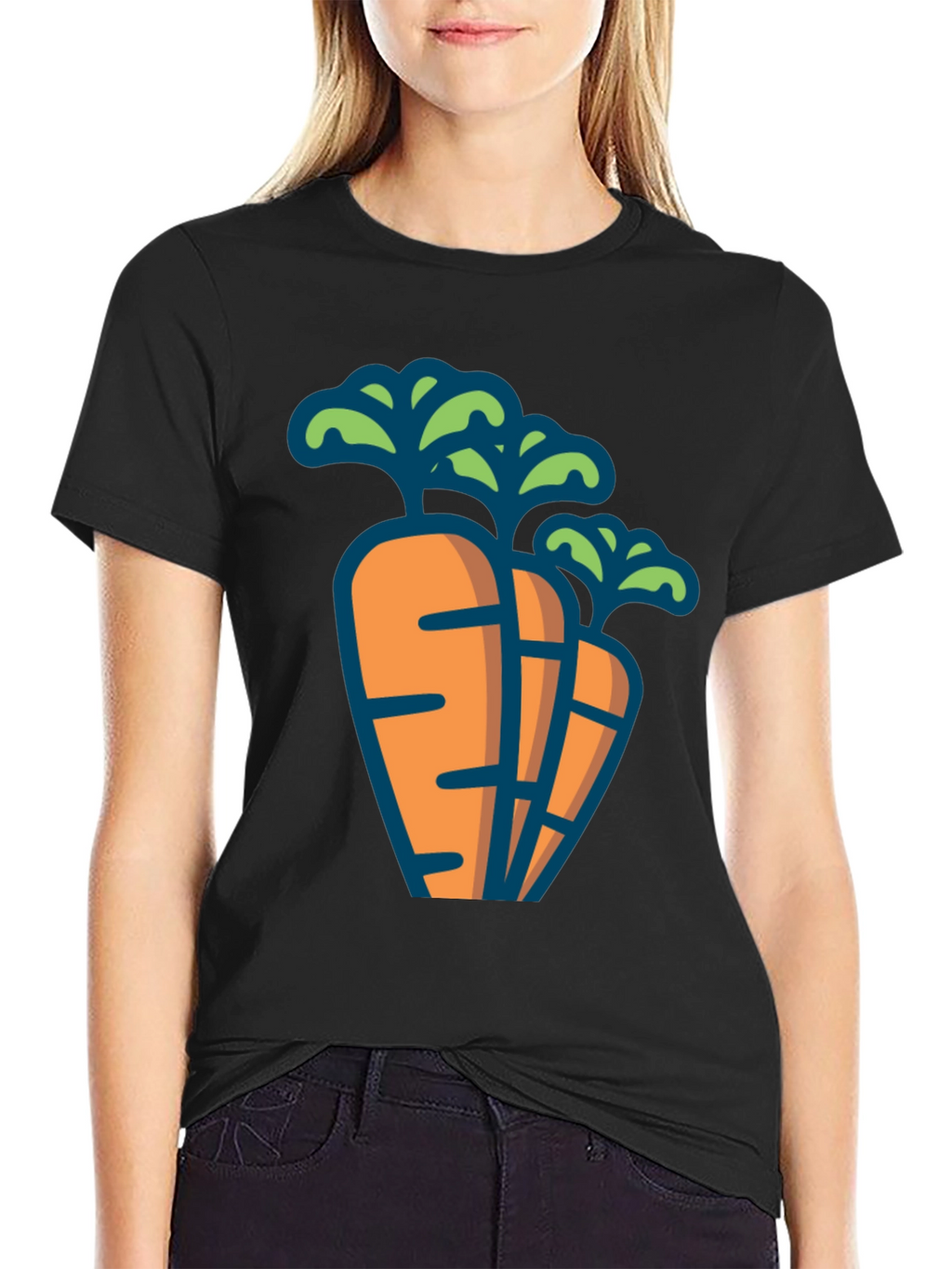 Carrot Graphic Tee - Black Unisex T-Shirt