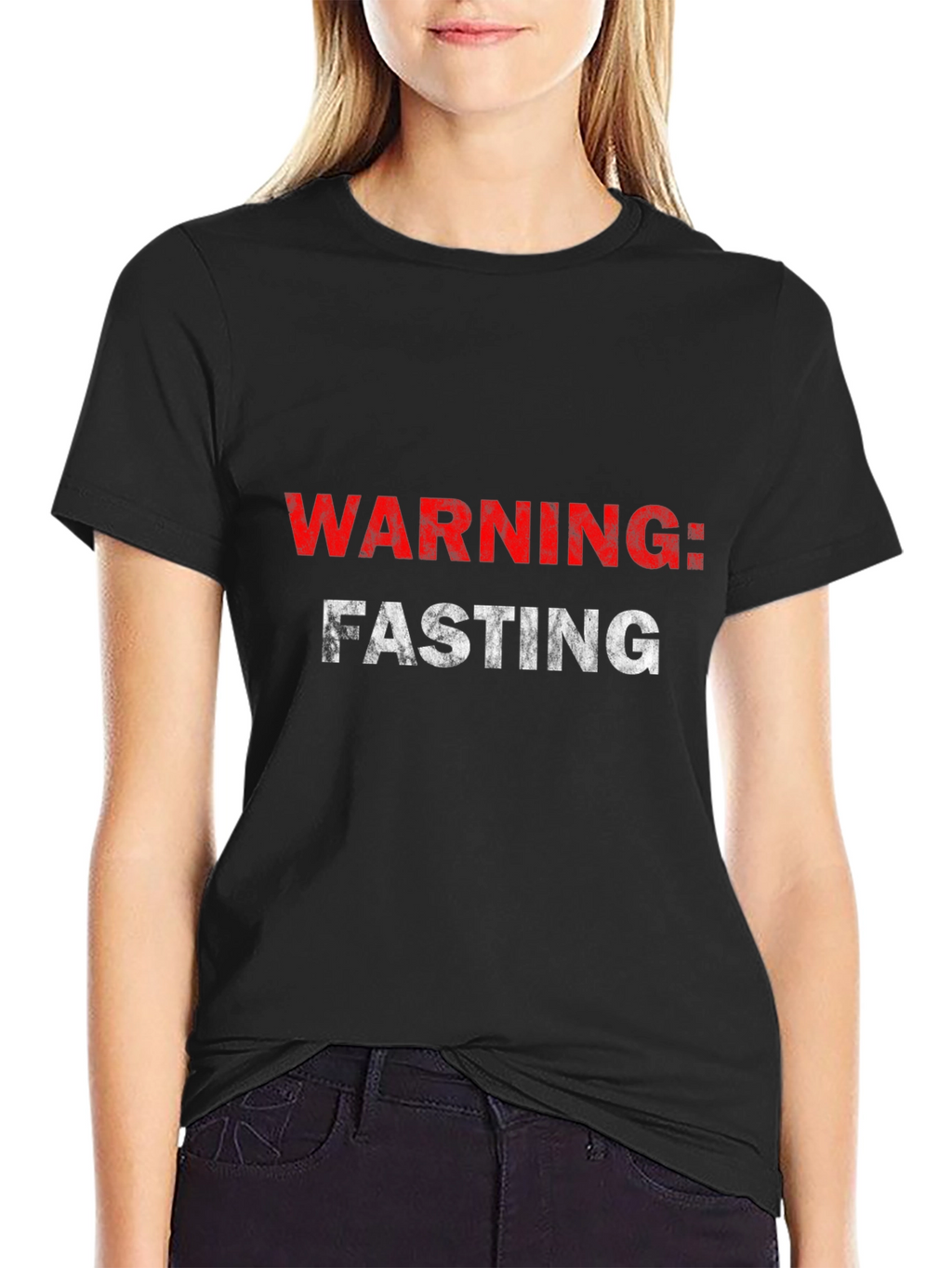 Warning: Fasting Black Graphic Tee