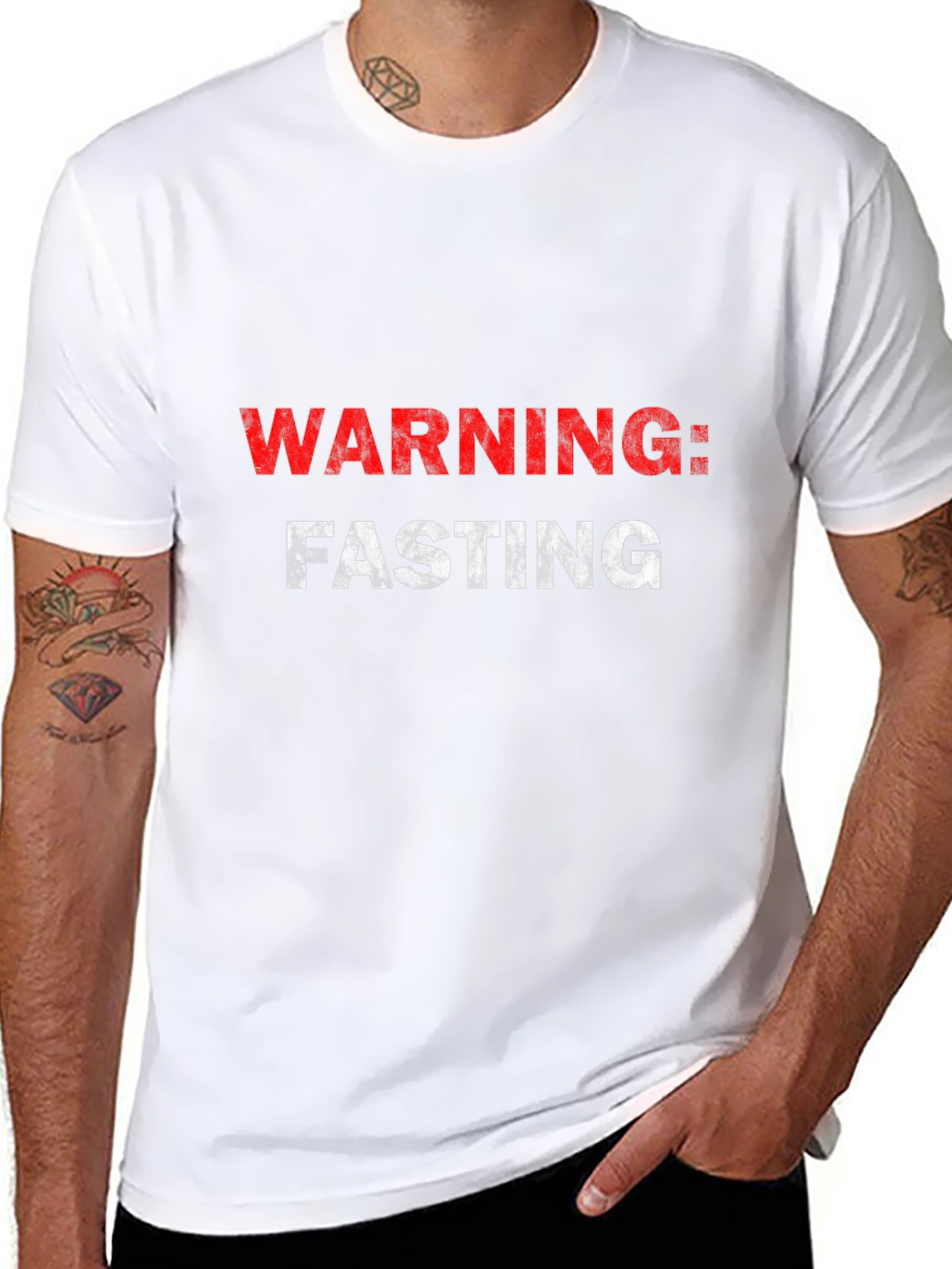 Warning: Fasting Black Graphic Tee