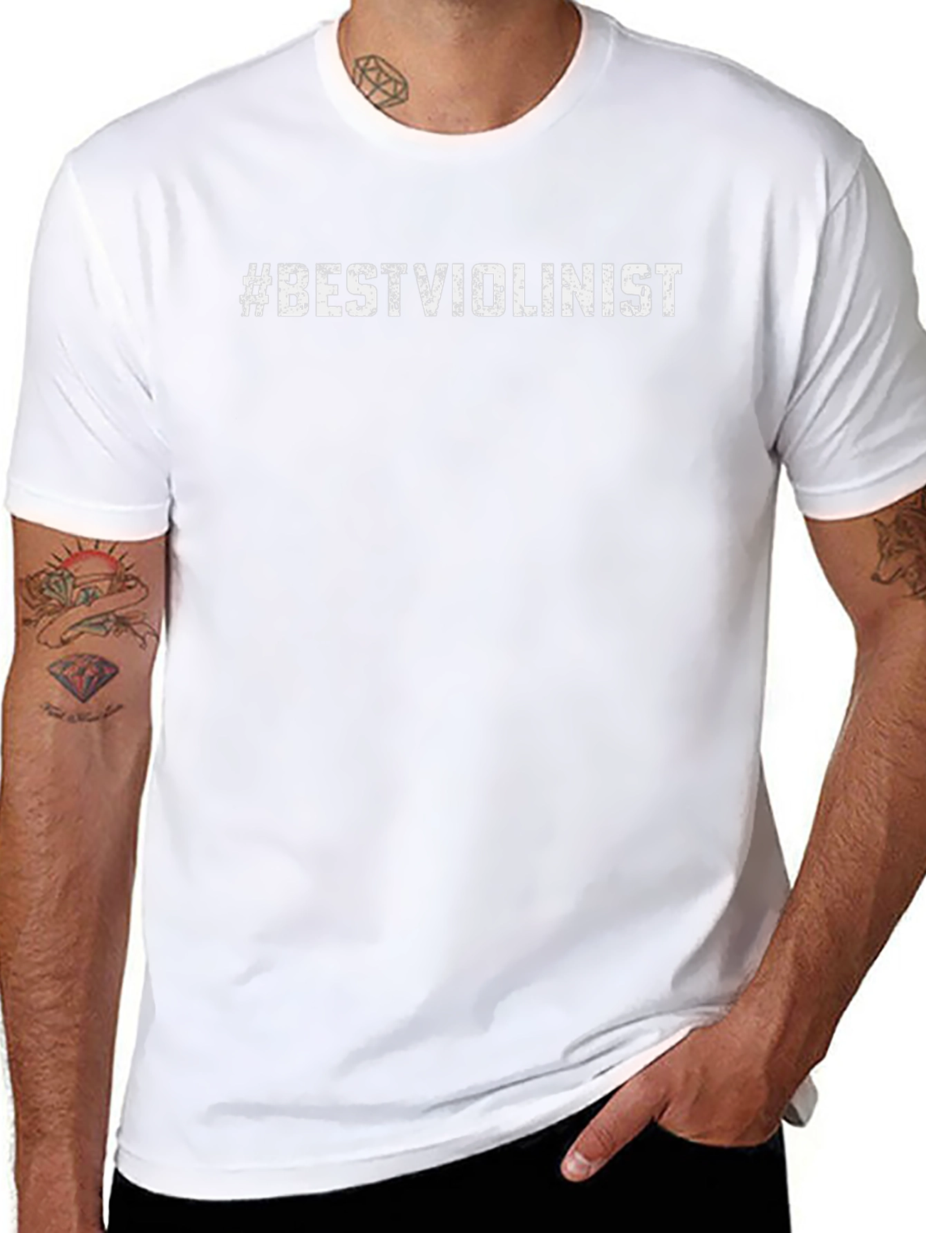 #BestViolinist Black Crew Neck Short Sleeve Graphic T-Shirt