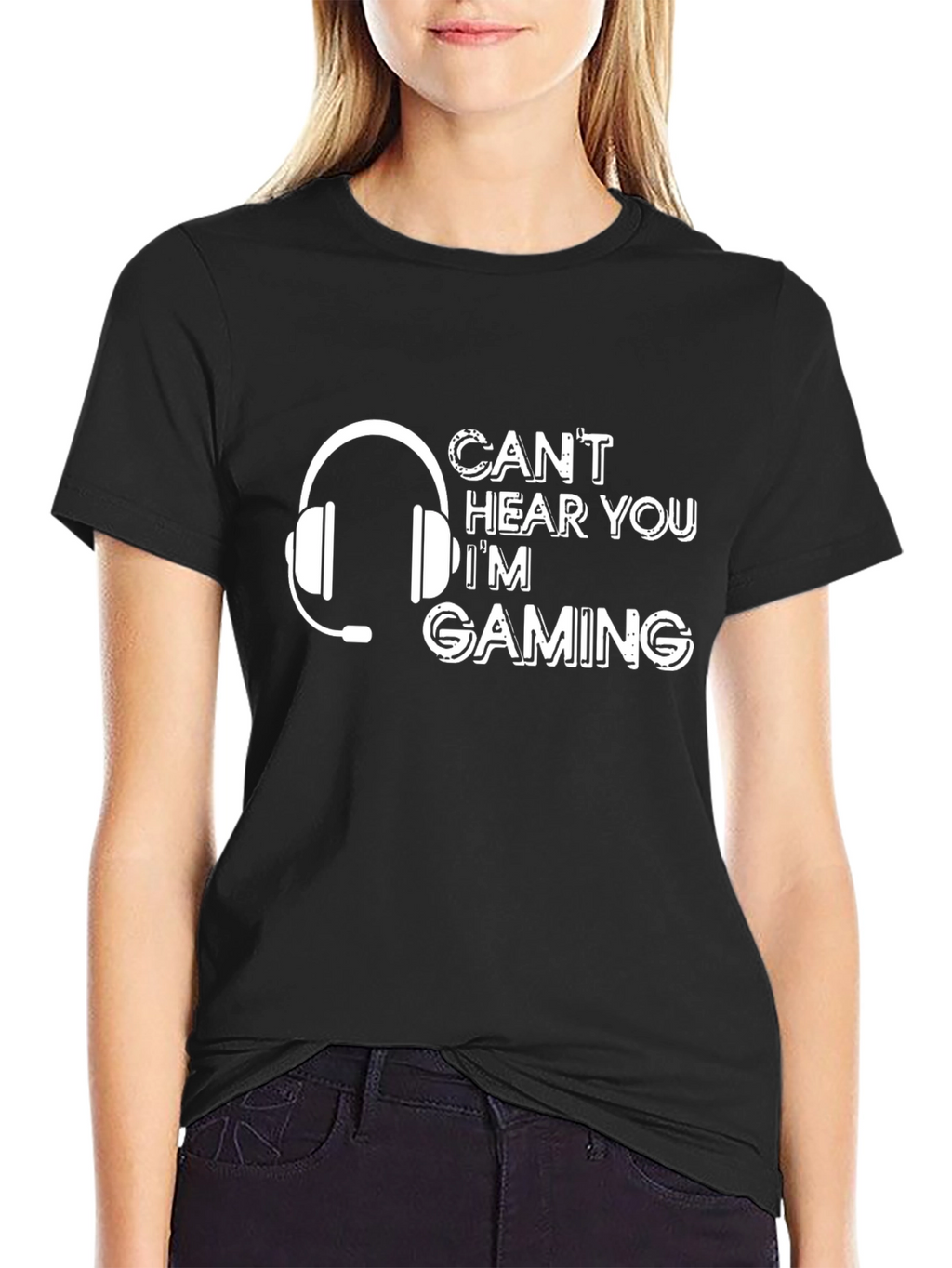Cant Hear You Im Gaming Black T-Shirt
