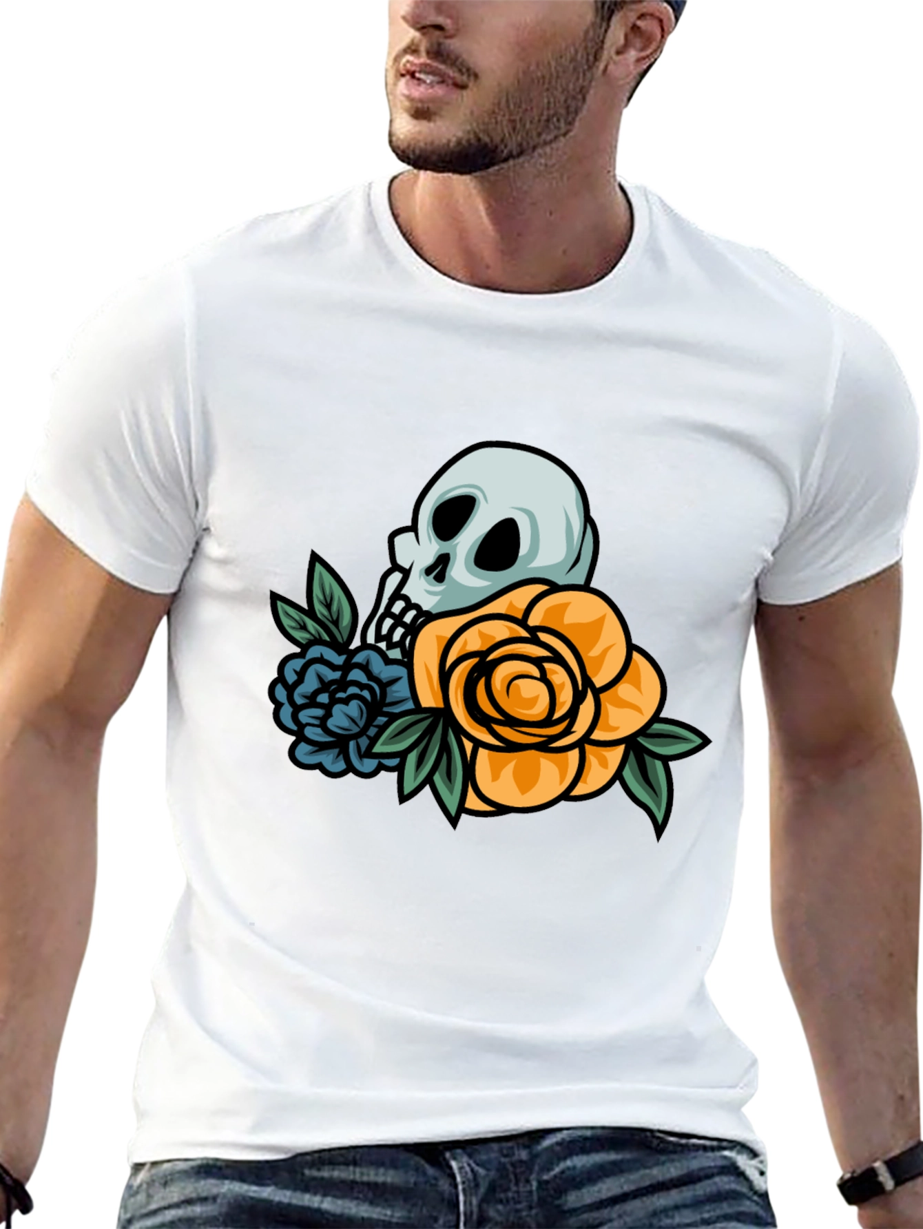 Skull & Roses Graphic T-Shirt