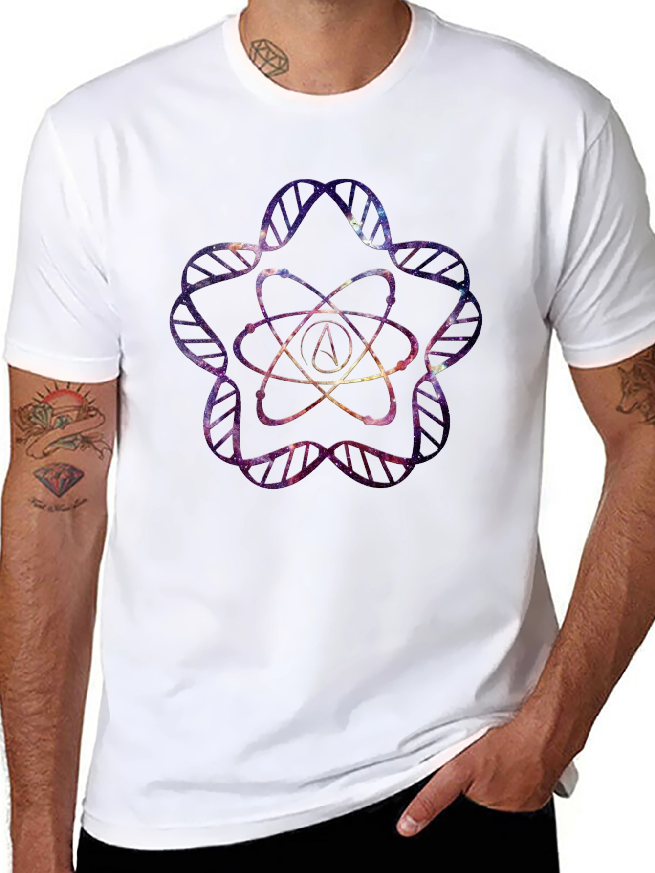 Galaxy Atheist Atom DNA T-Shirt