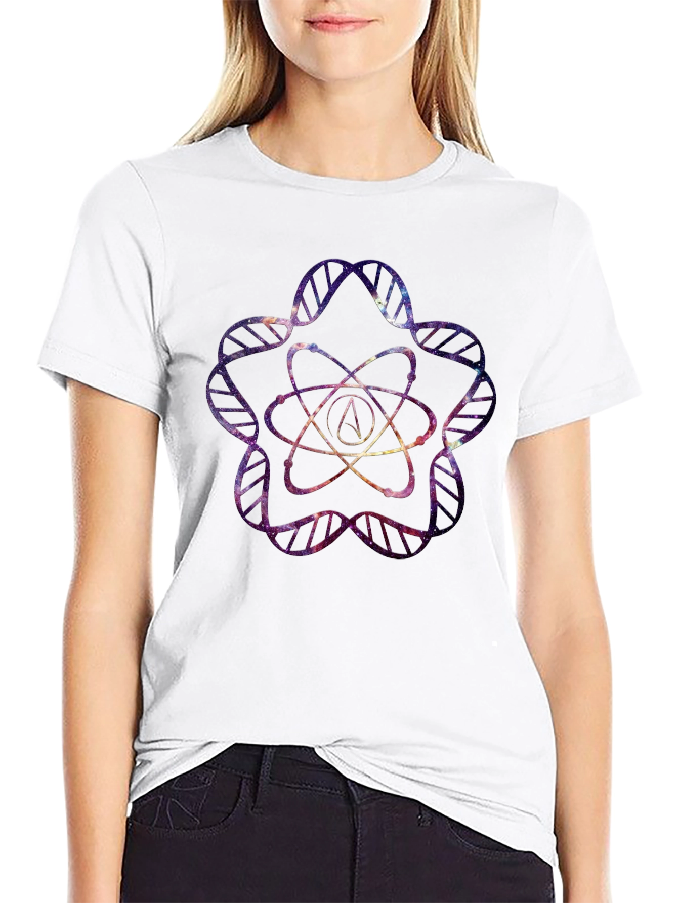 Galaxy Atheist Atom DNA T-Shirt