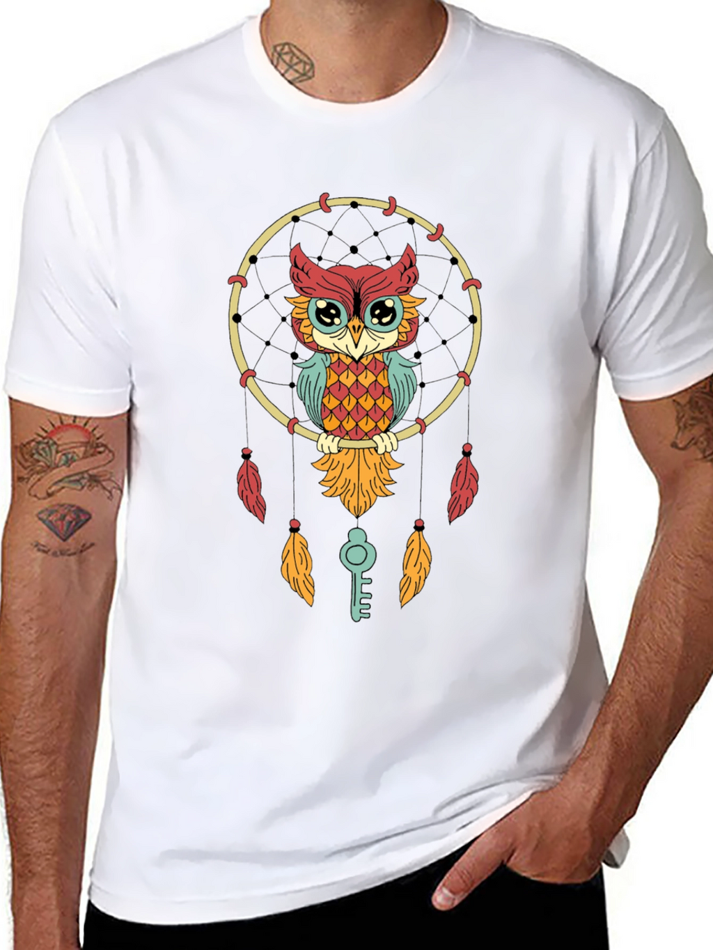 Owl Dreamcatcher Graphic Tee - Stylish Unisex T-Shirt