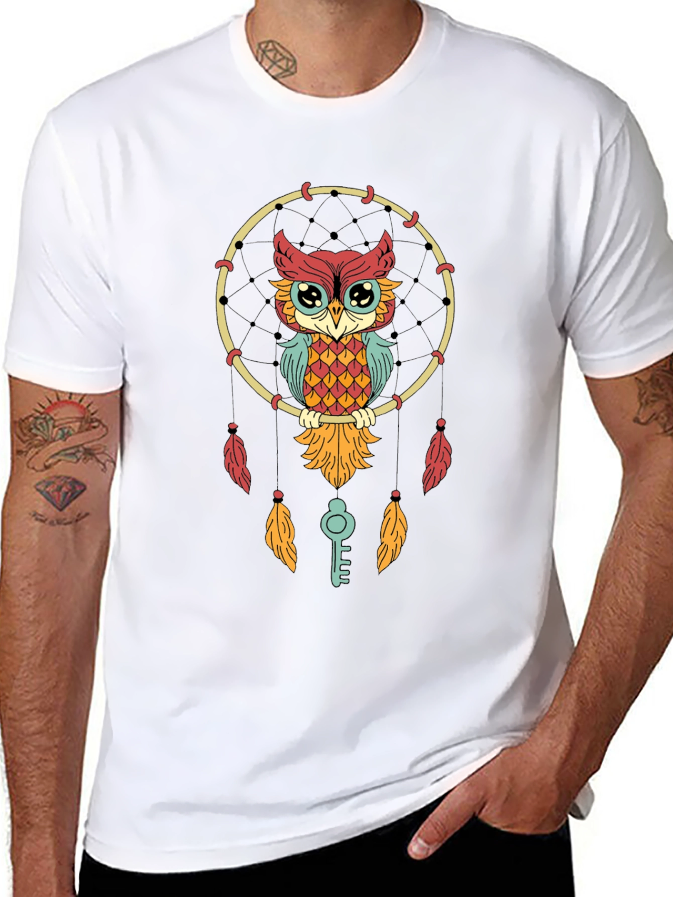 Owl Dreamcatcher Graphic Tee - Stylish Unisex T-Shirt