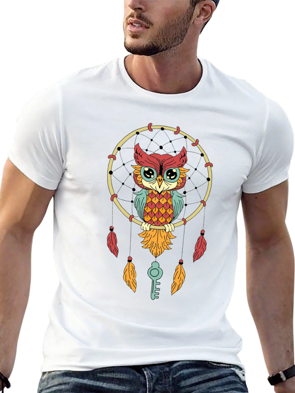 Owl Dreamcatcher Graphic Tee - Stylish Unisex T-Shirt