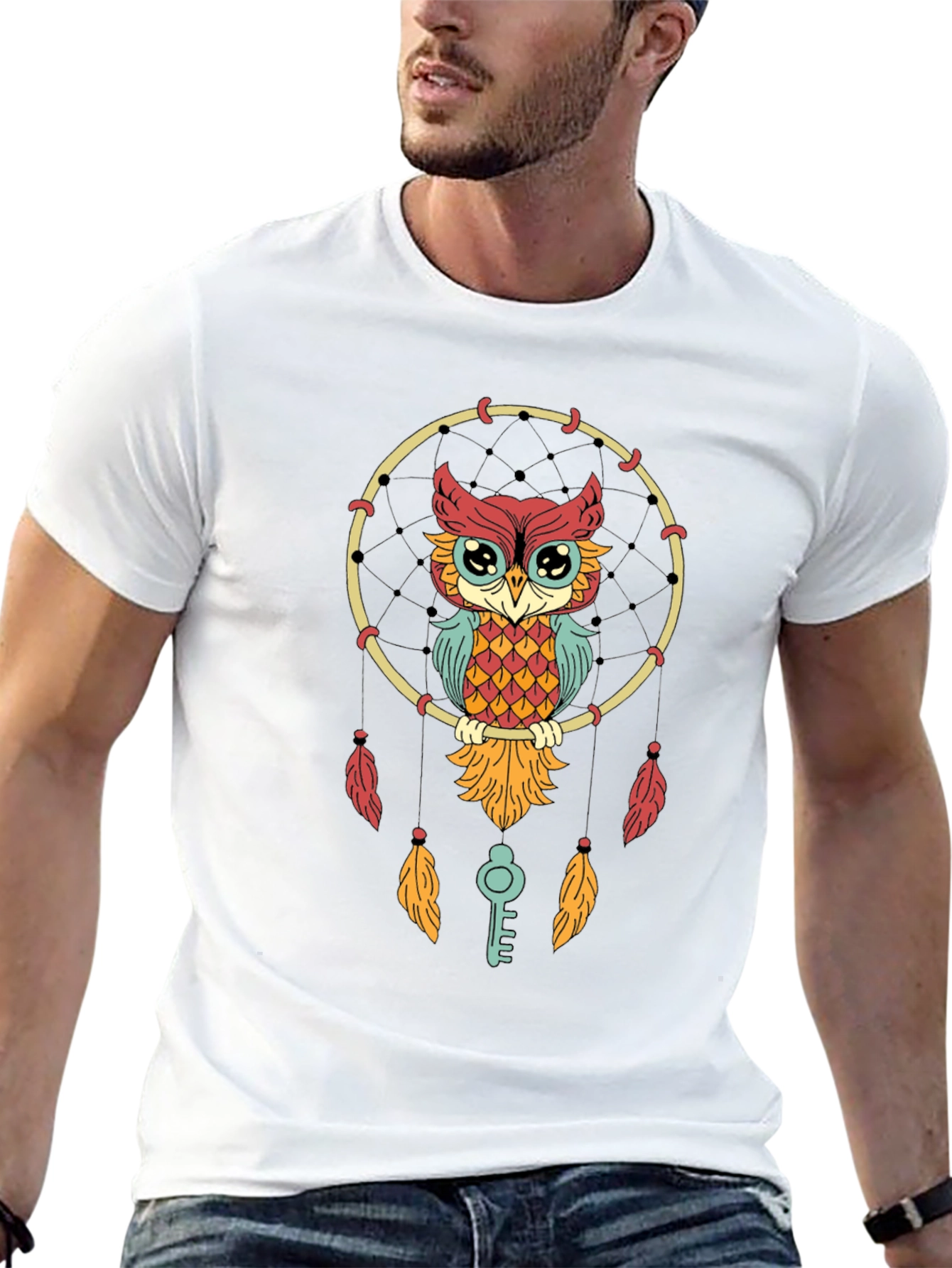 Owl Dreamcatcher Graphic Tee - Stylish Unisex T-Shirt