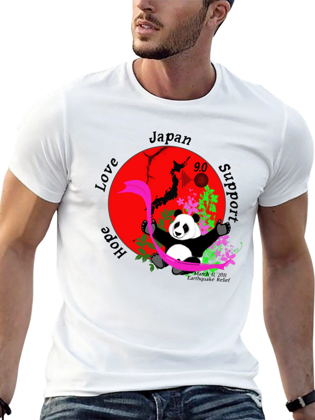 Japan Support T-Shirt with Panda