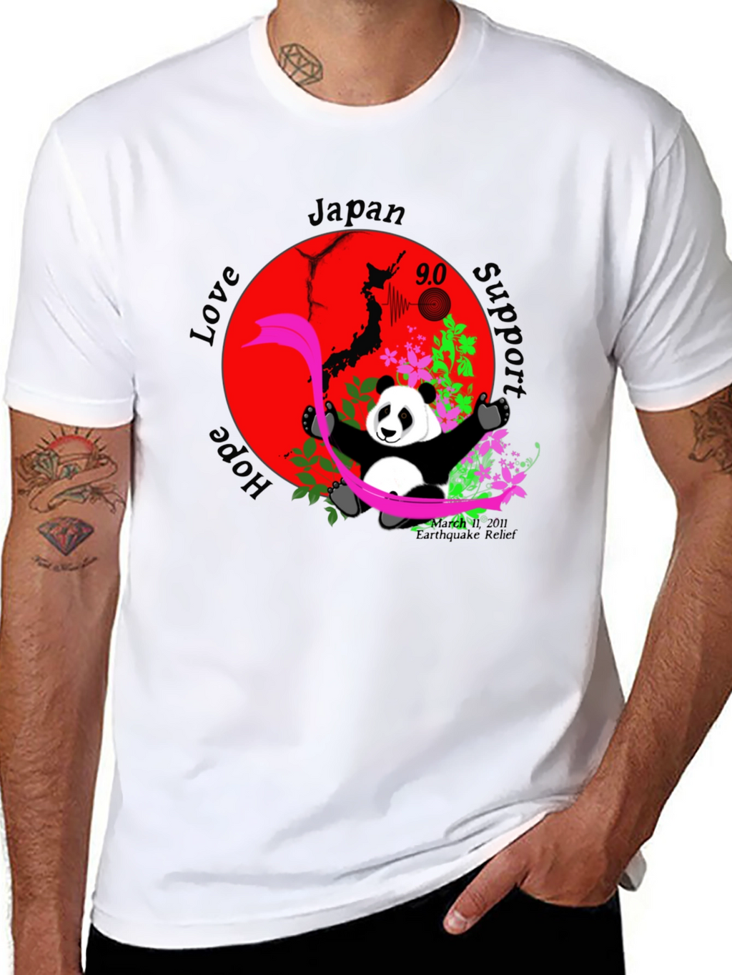 Japan Support T-Shirt with Panda