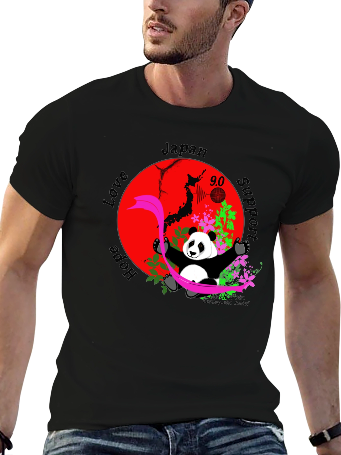 Japan Support T-Shirt with Panda