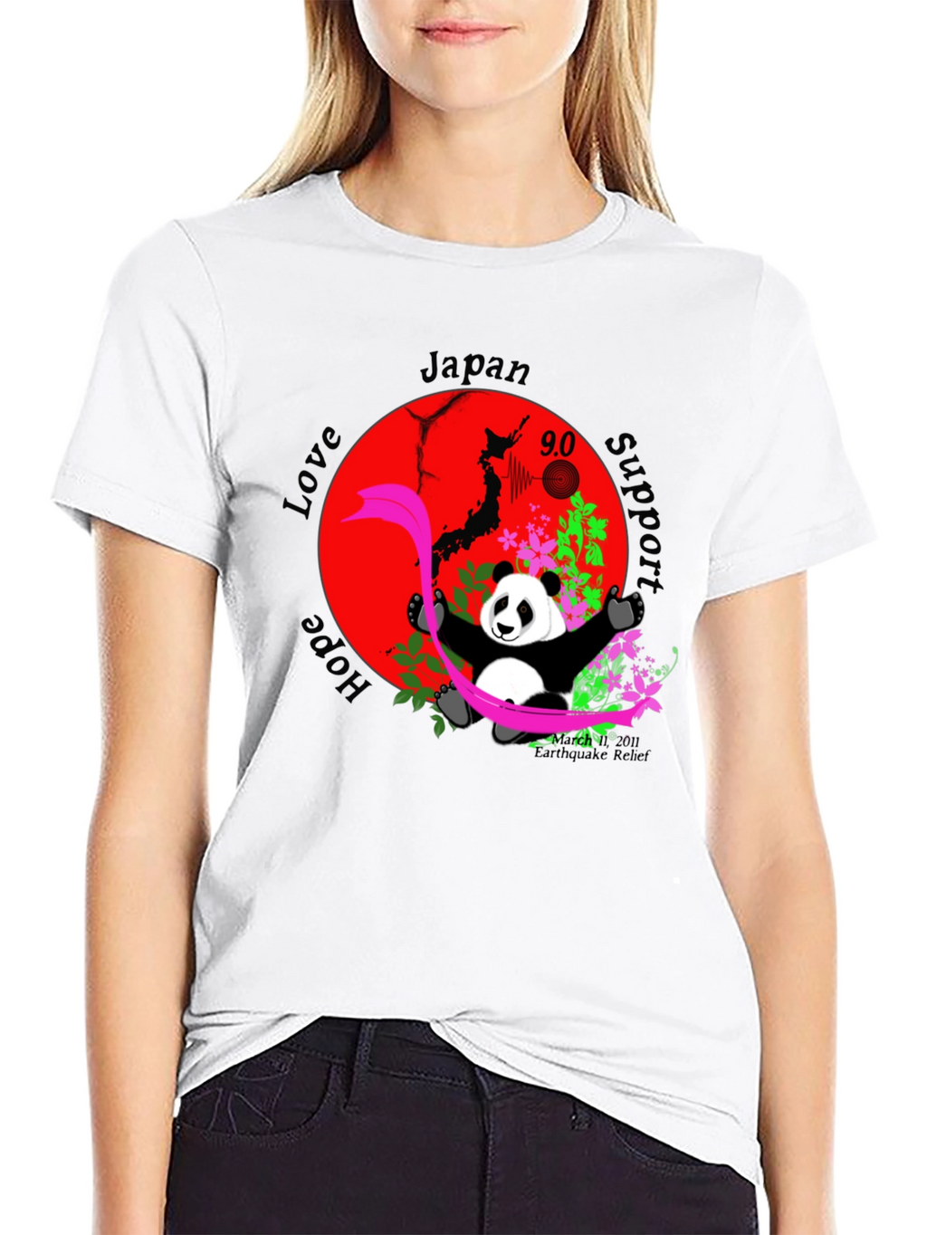 Japan Support T-Shirt with Panda