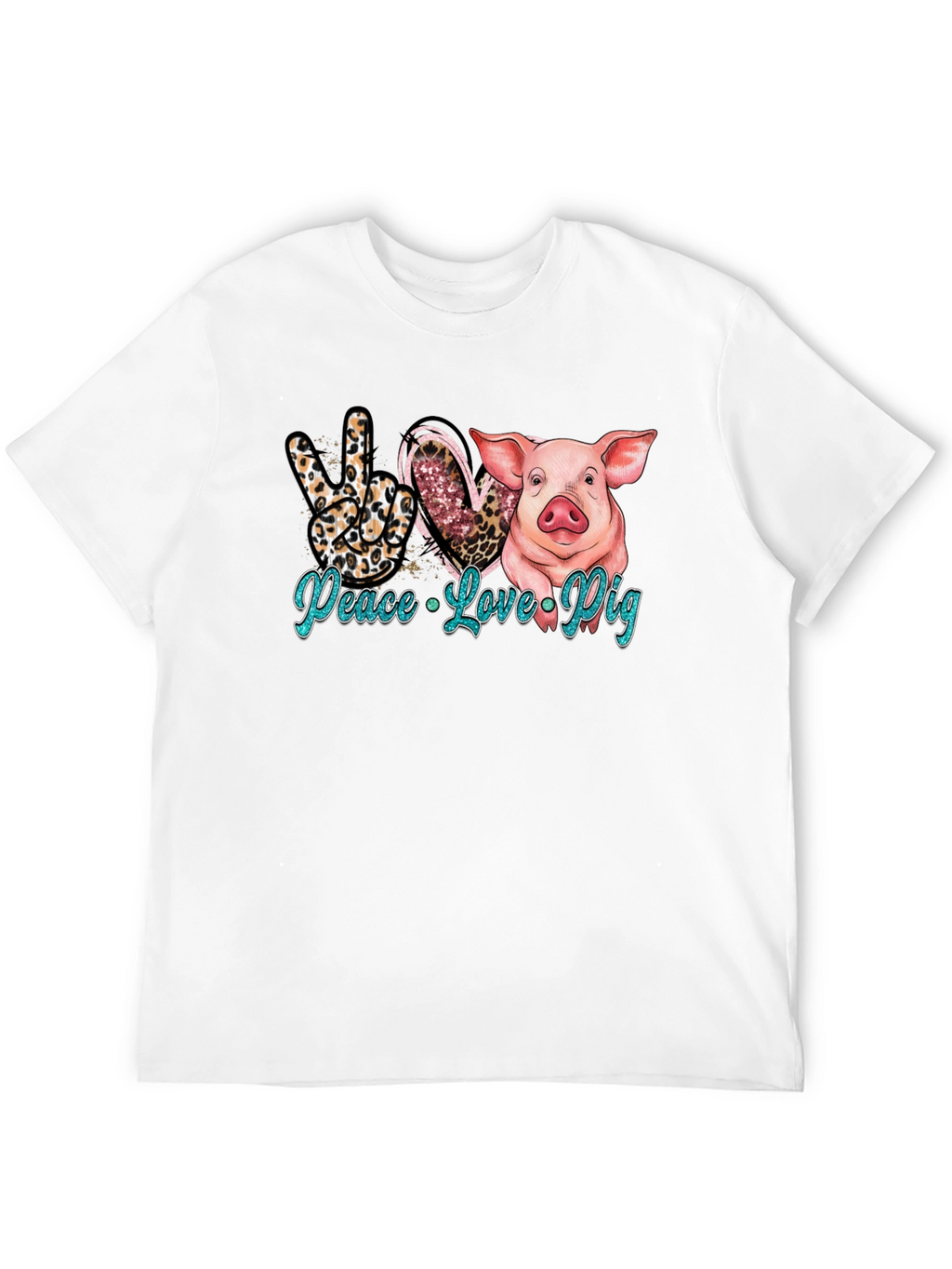 Peace Love Pig Black T-Shirt