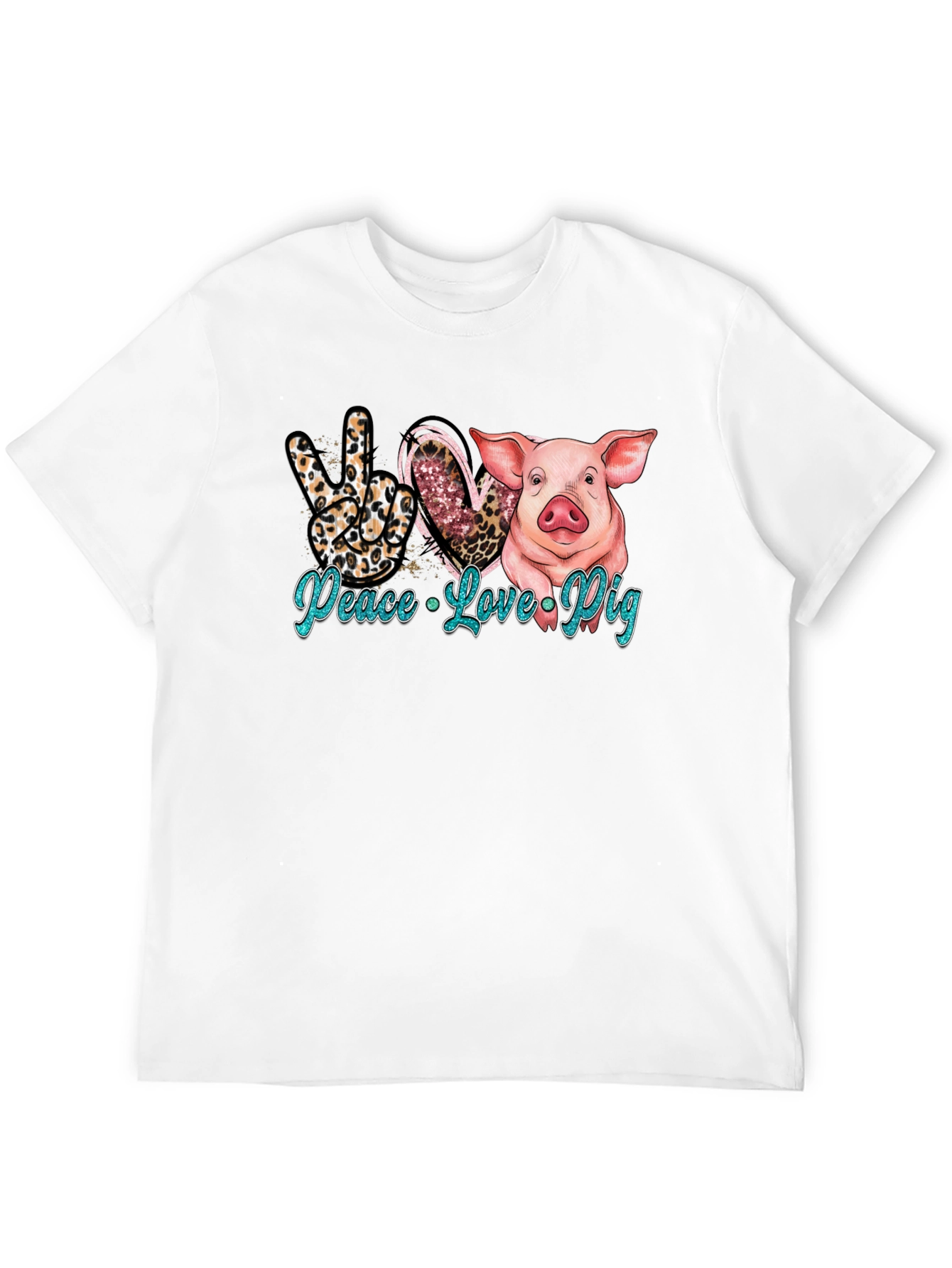Peace Love Pig Black T-Shirt