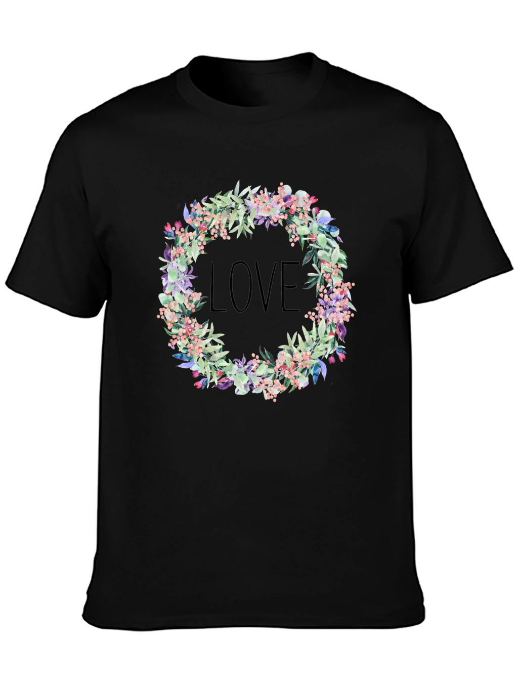 Floral Love Wreath Graphic T-Shirt