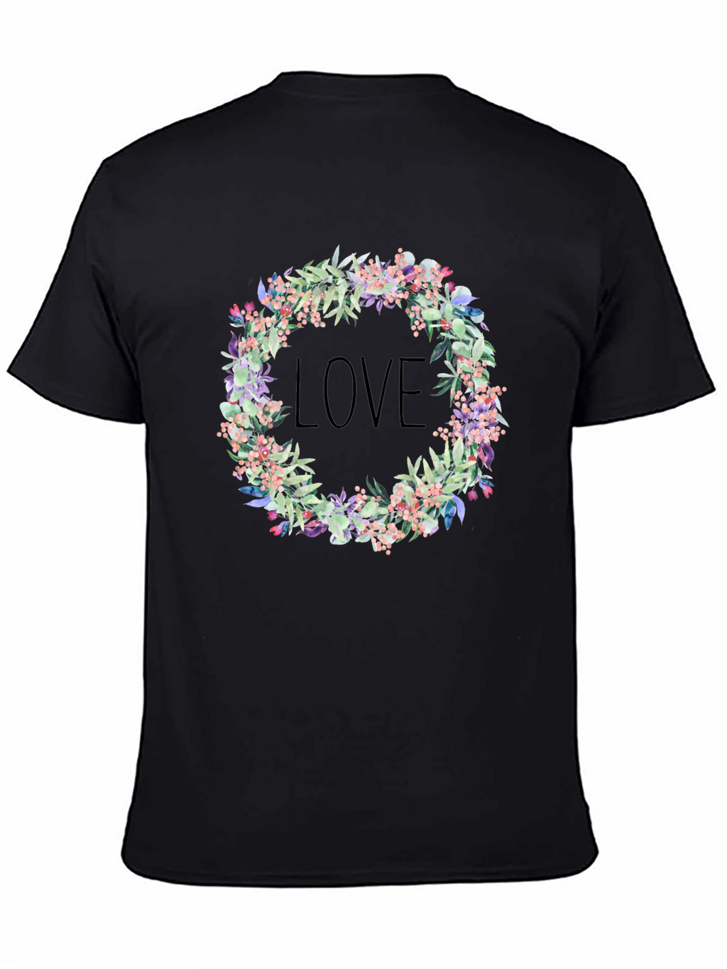 Floral Love Wreath Graphic T-Shirt
