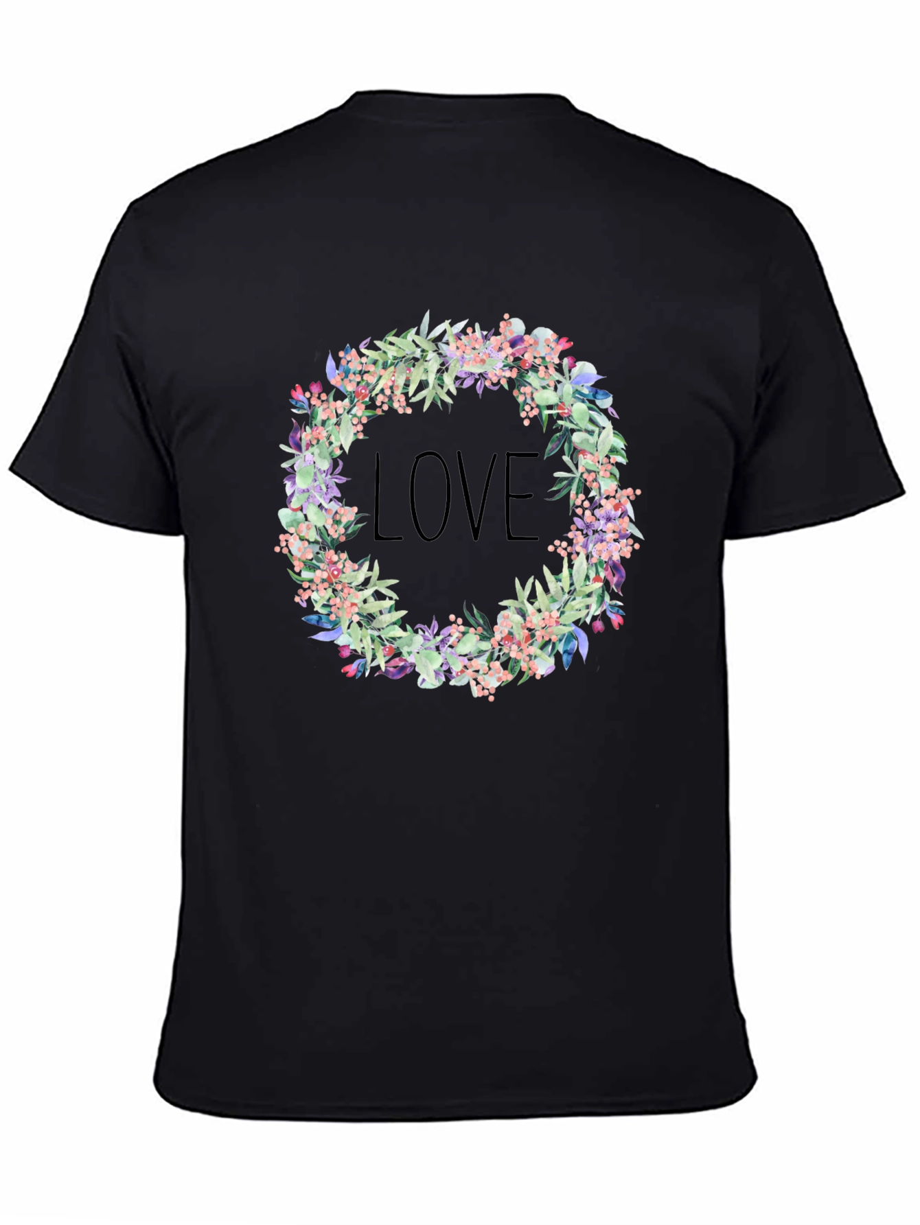 Floral Love Wreath Graphic T-Shirt
