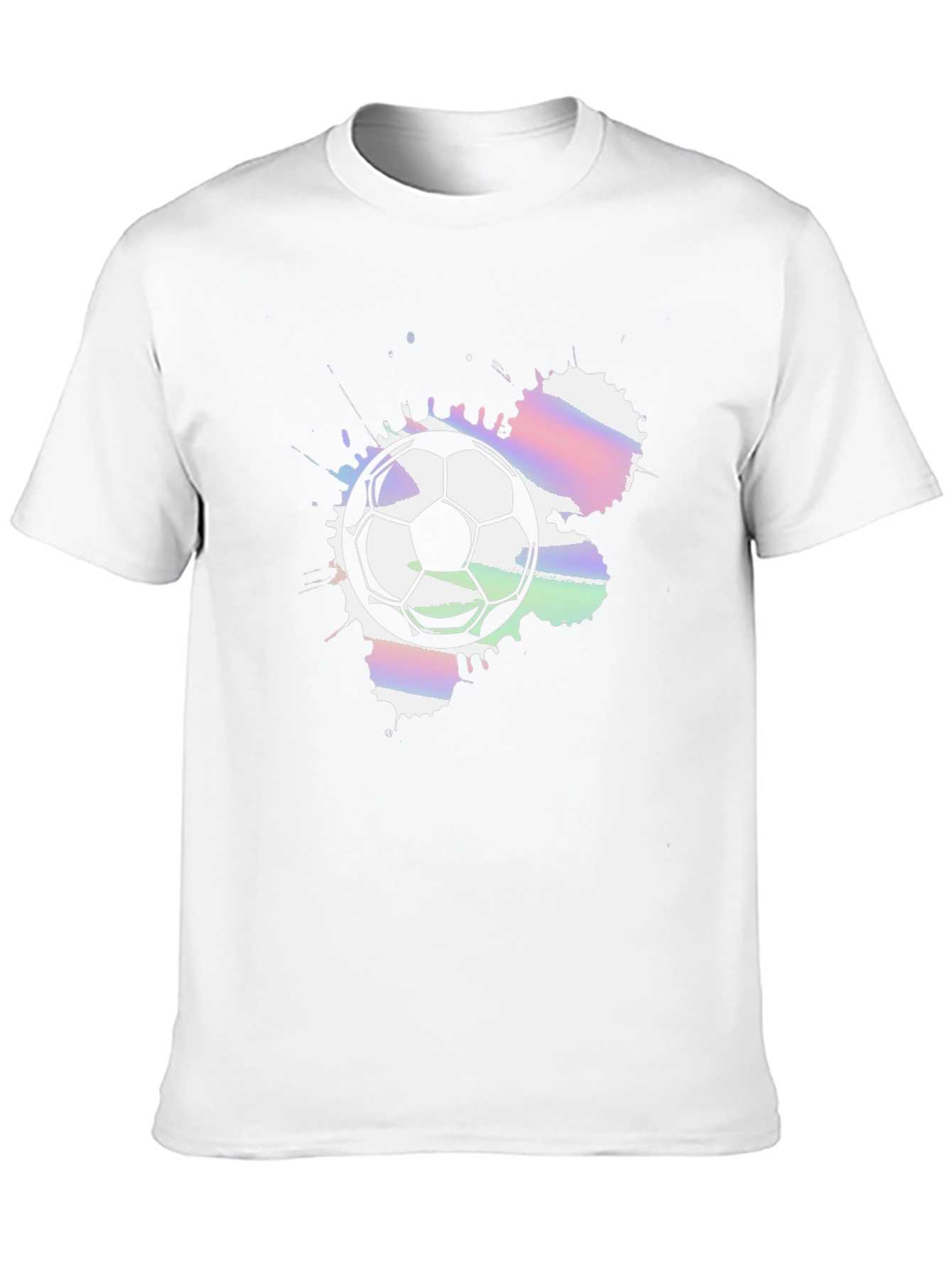 Soccer Ball Splash Graphic Tee - Black Cotton T-Shirt