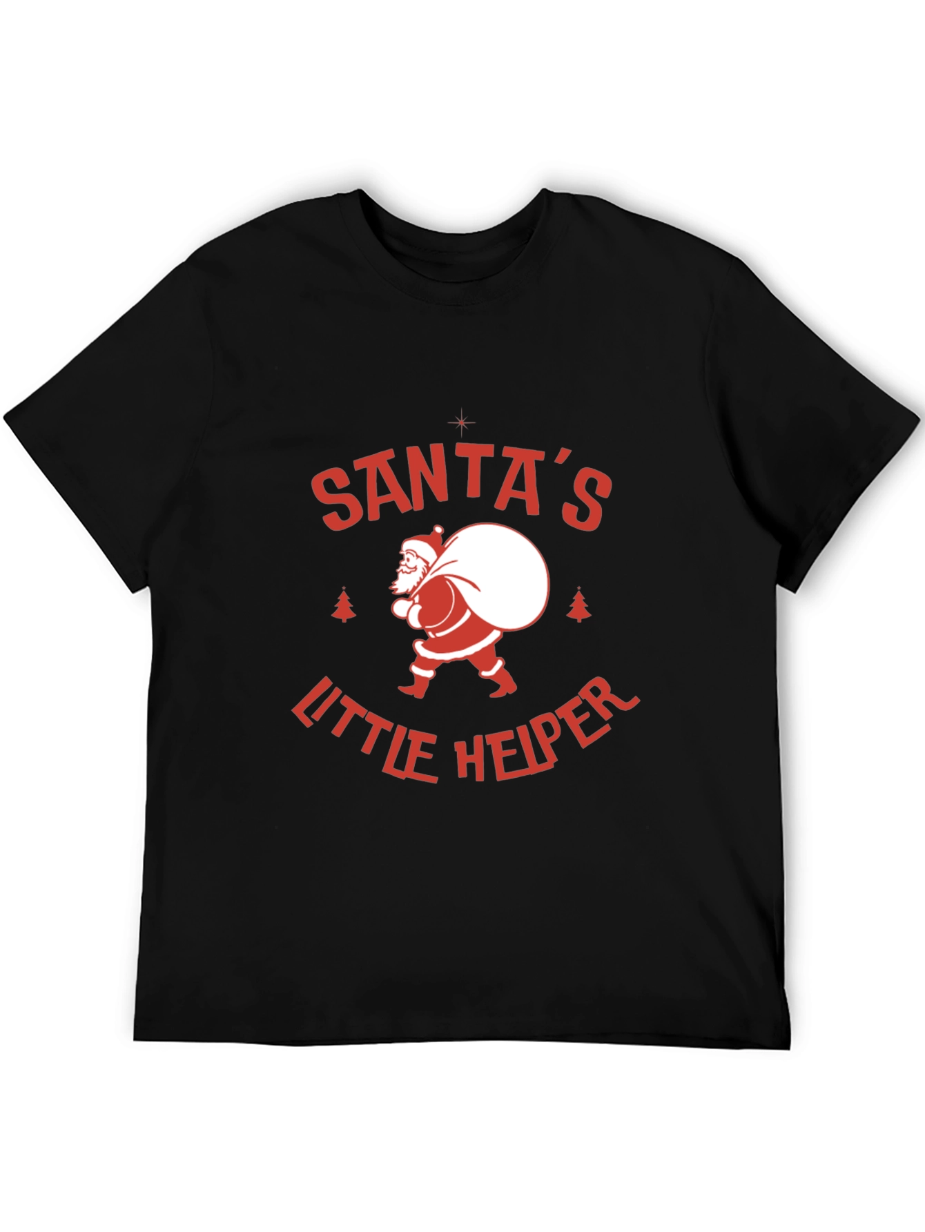 Santas Little Helper Graphic Tee - Holiday Cheer!