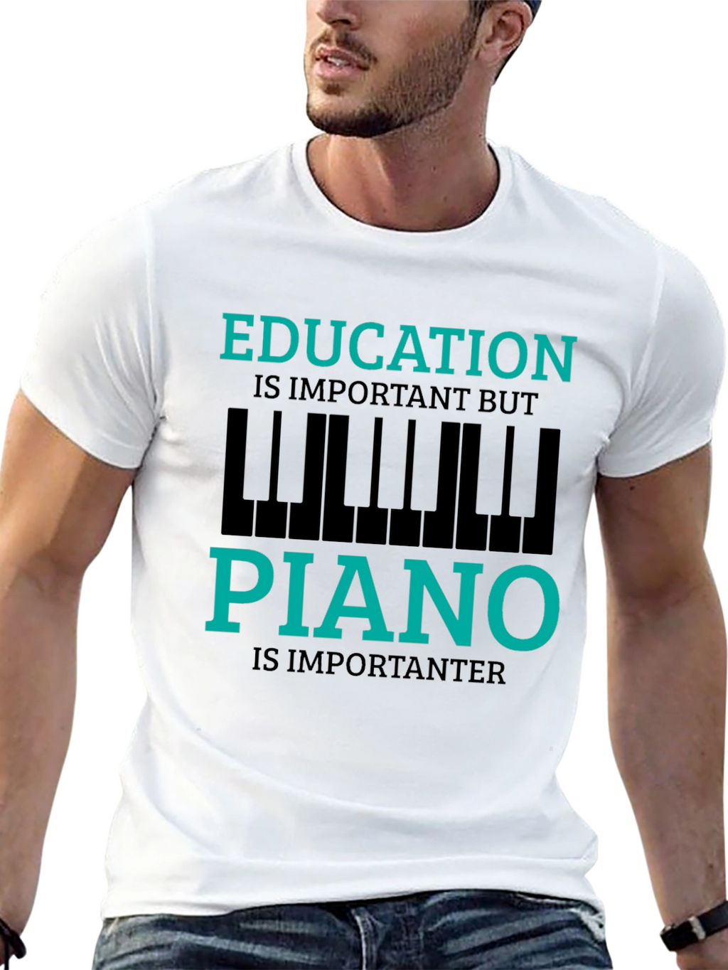 Funny Piano Lover T-Shirt - Education is Important