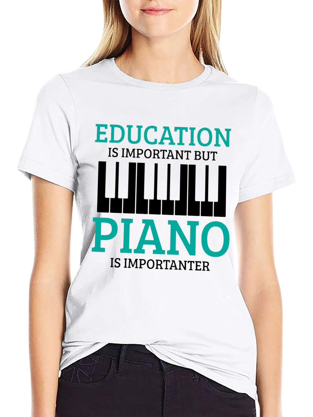 Funny Piano Lover T-Shirt - Education is Important