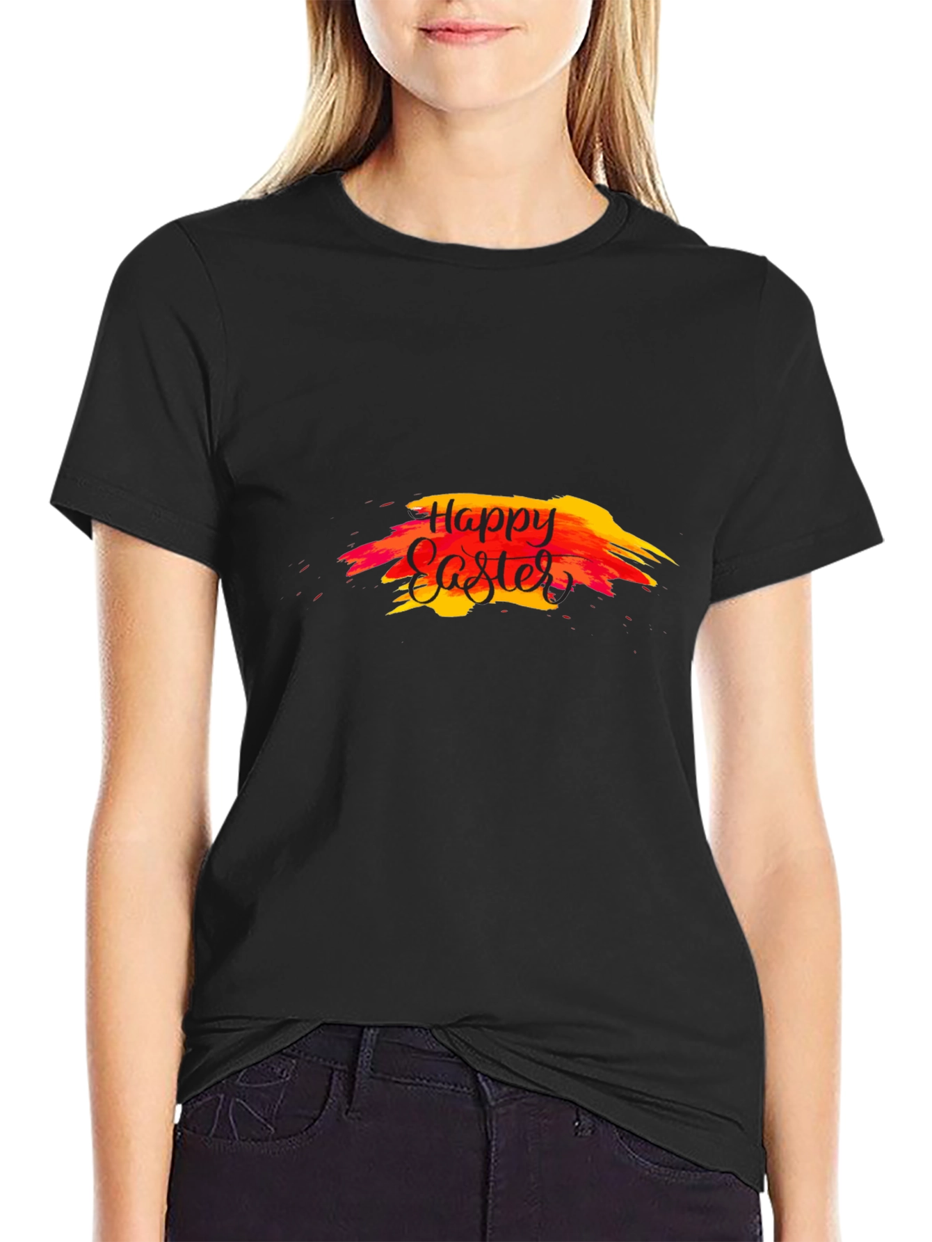 Happy Easter Graphic Print T-Shirt