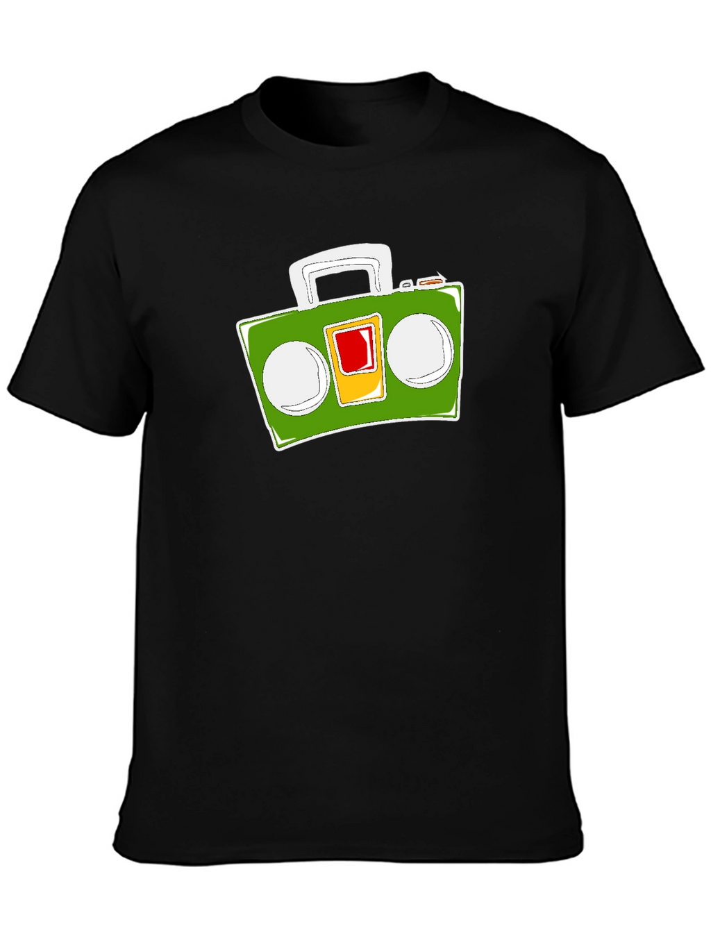 Retro Boombox Graphic Tee - Black