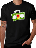 Retro Boombox Graphic Tee - Black