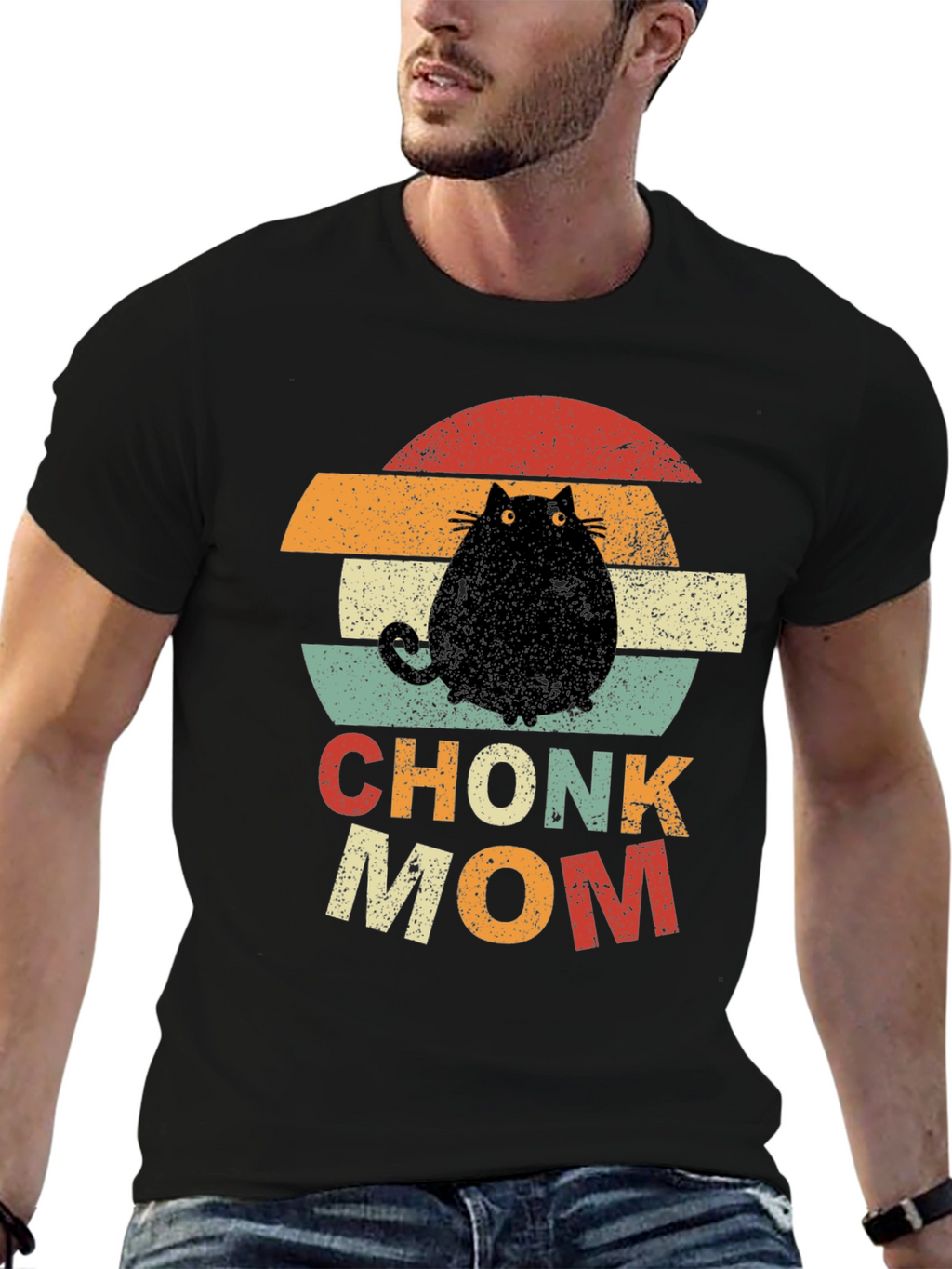 Chonk Mom T-Shirt - Retro Cat Lover Tee