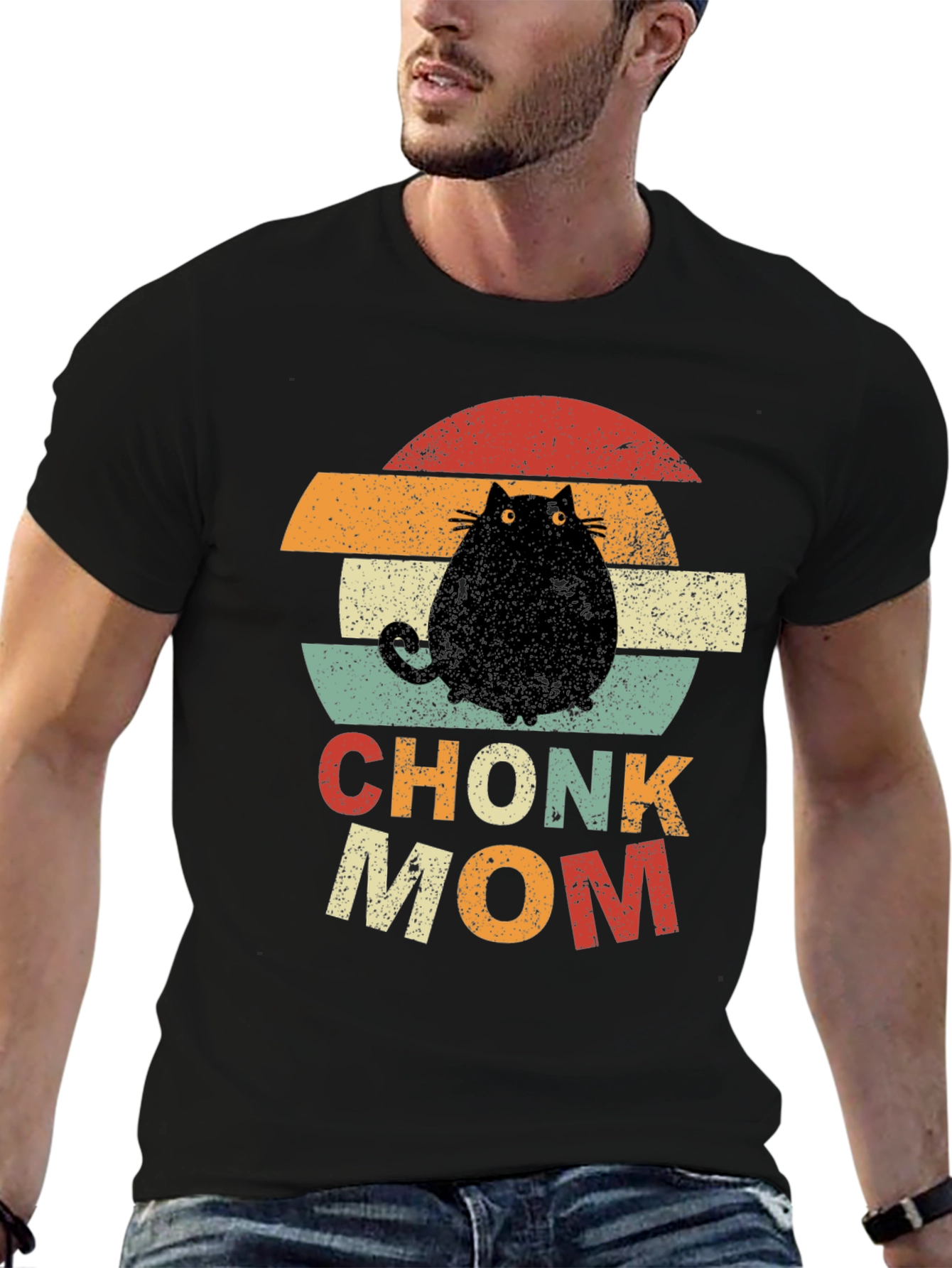 Chonk Mom T-Shirt - Retro Cat Lover Tee