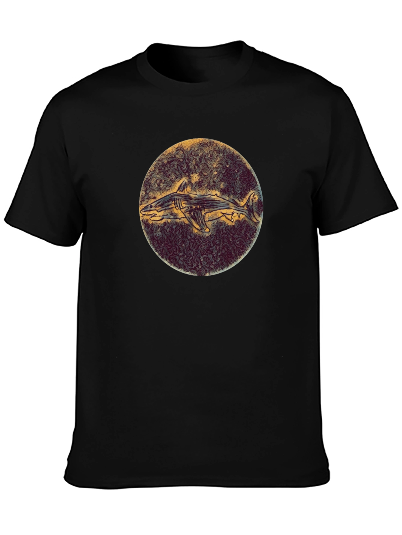 Shark Illustration Black Tee