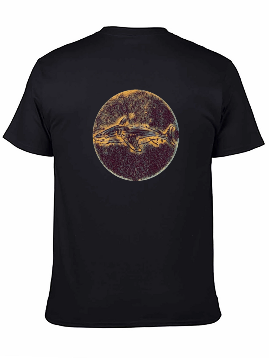Shark Illustration Black Tee