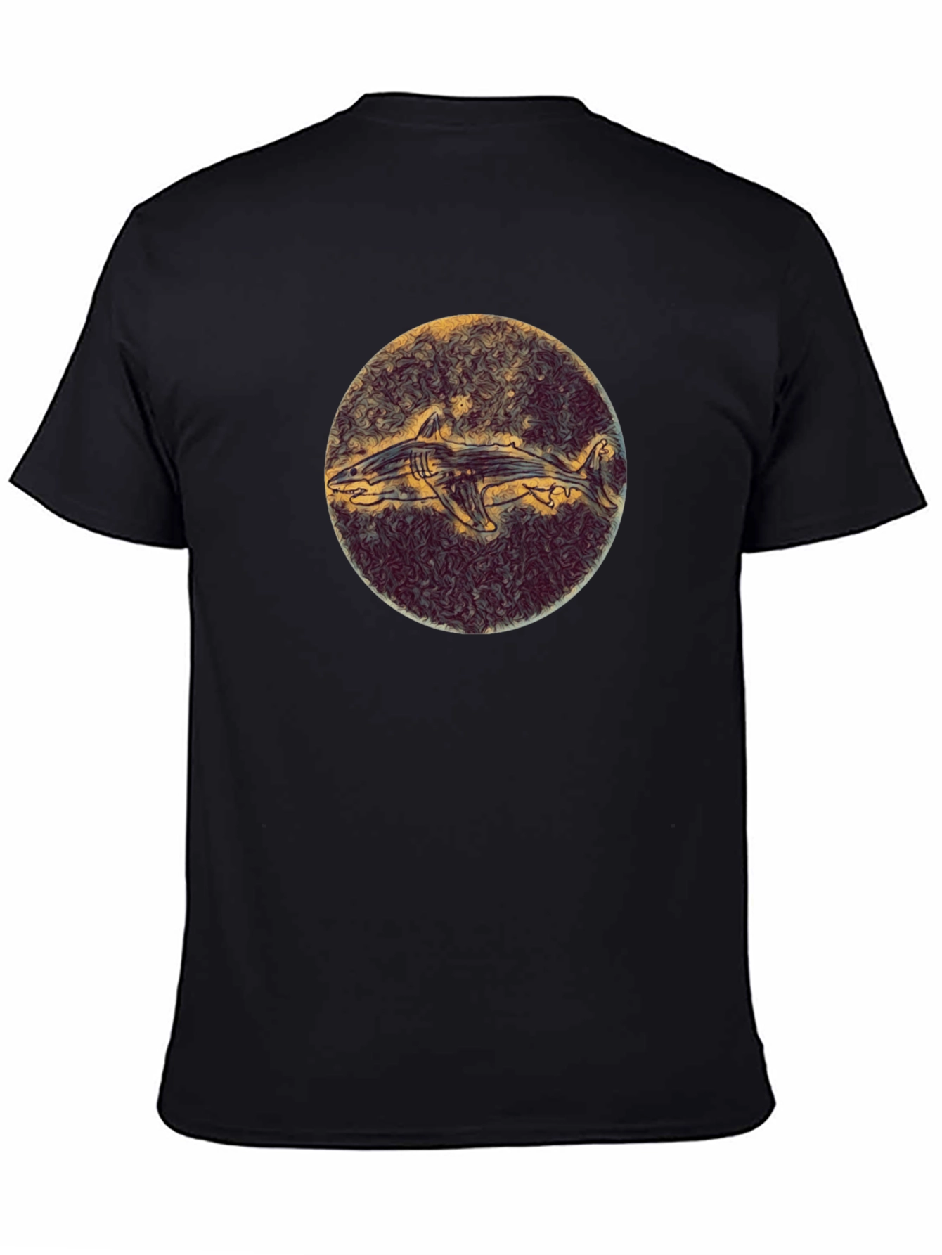 Shark Illustration Black Tee