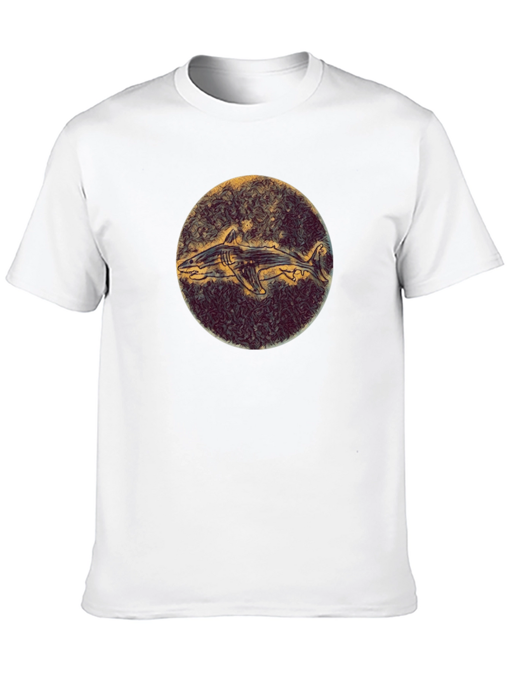 Shark Illustration Black Tee