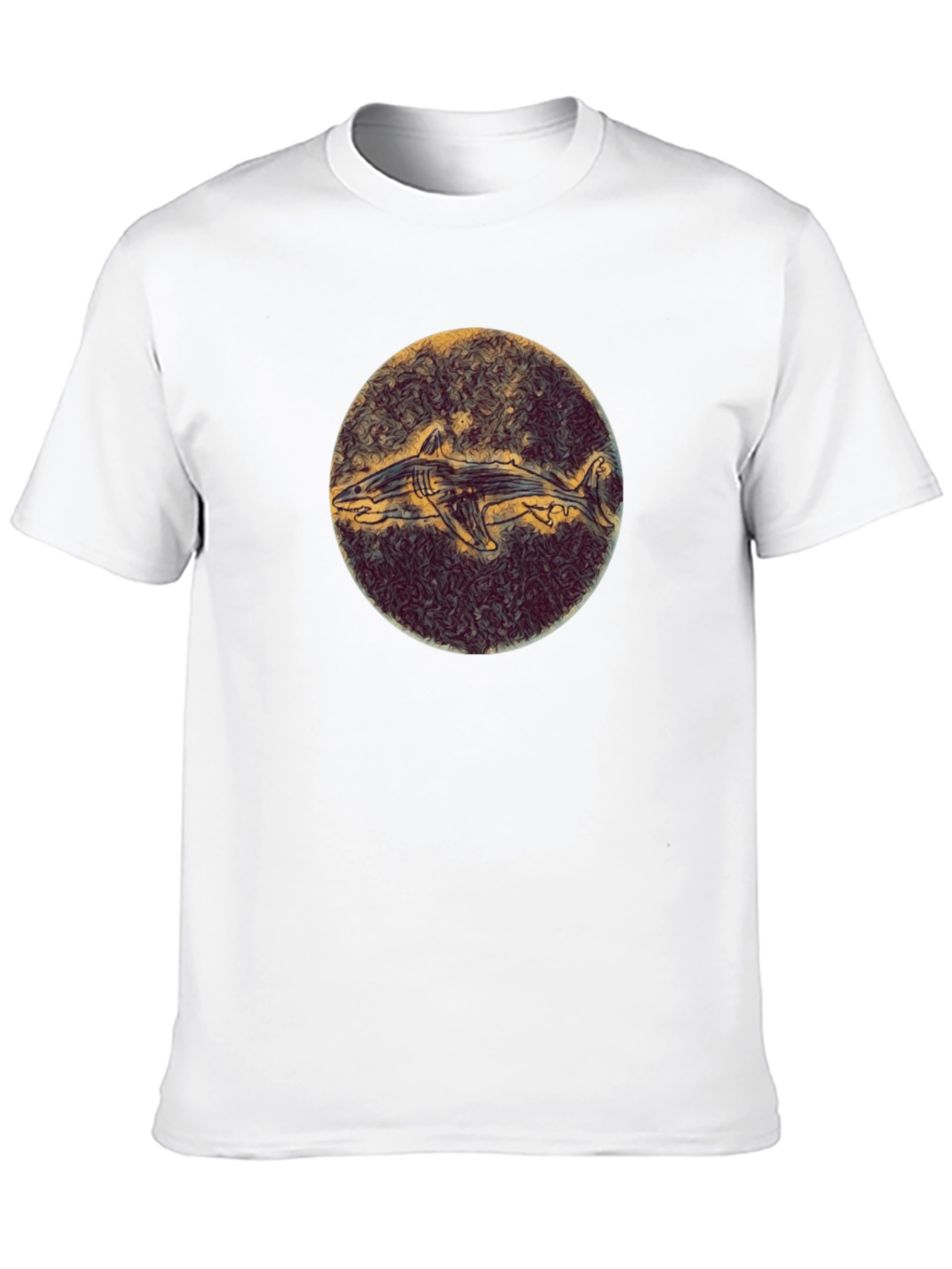 Shark Illustration Black Tee