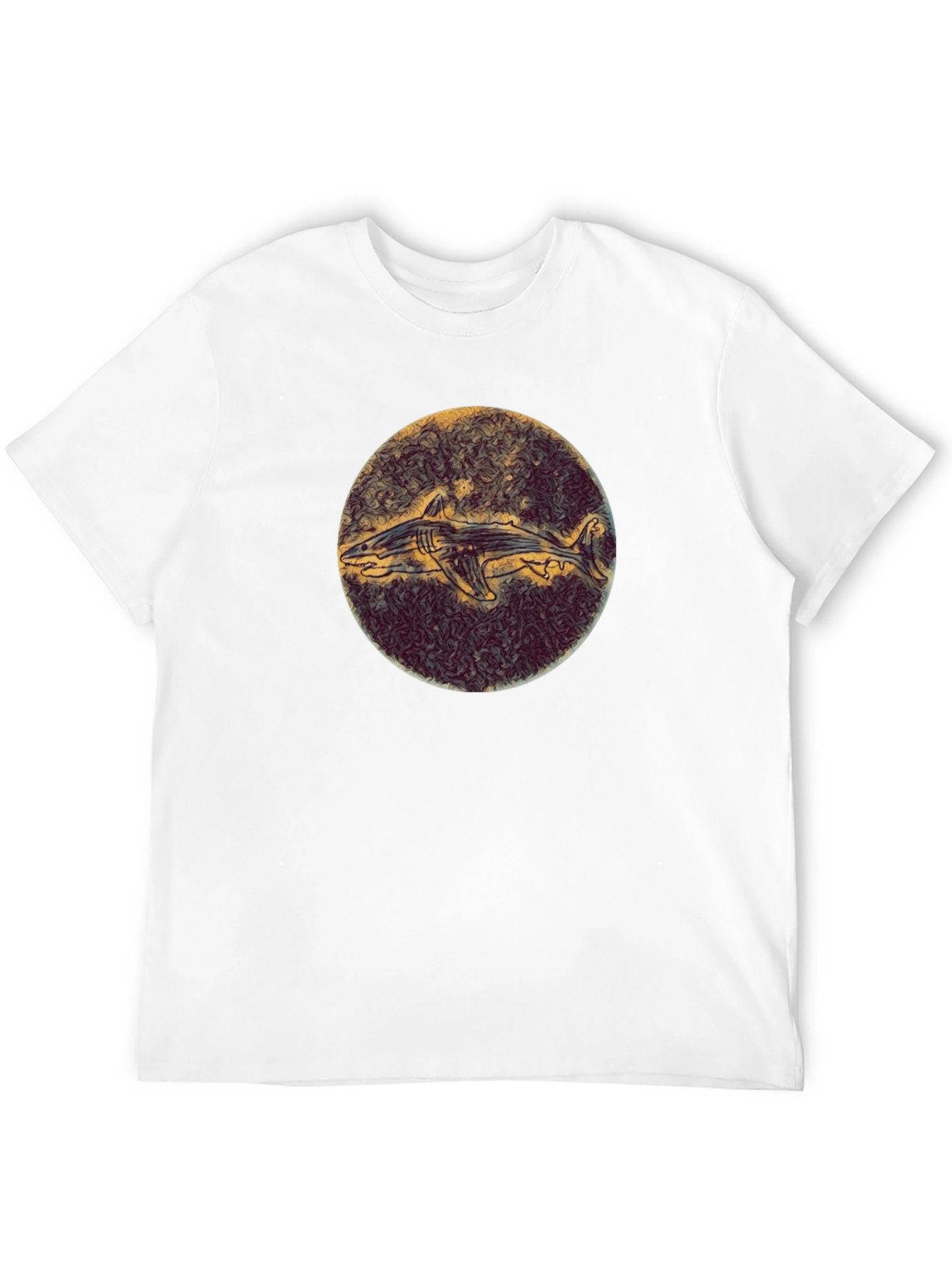 Shark Illustration Black Tee