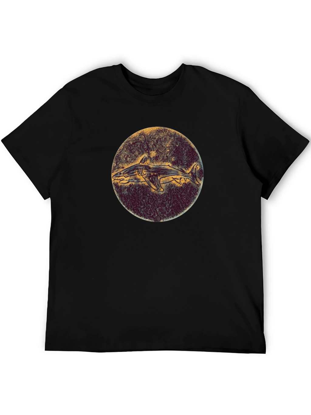 Shark Illustration Black Tee