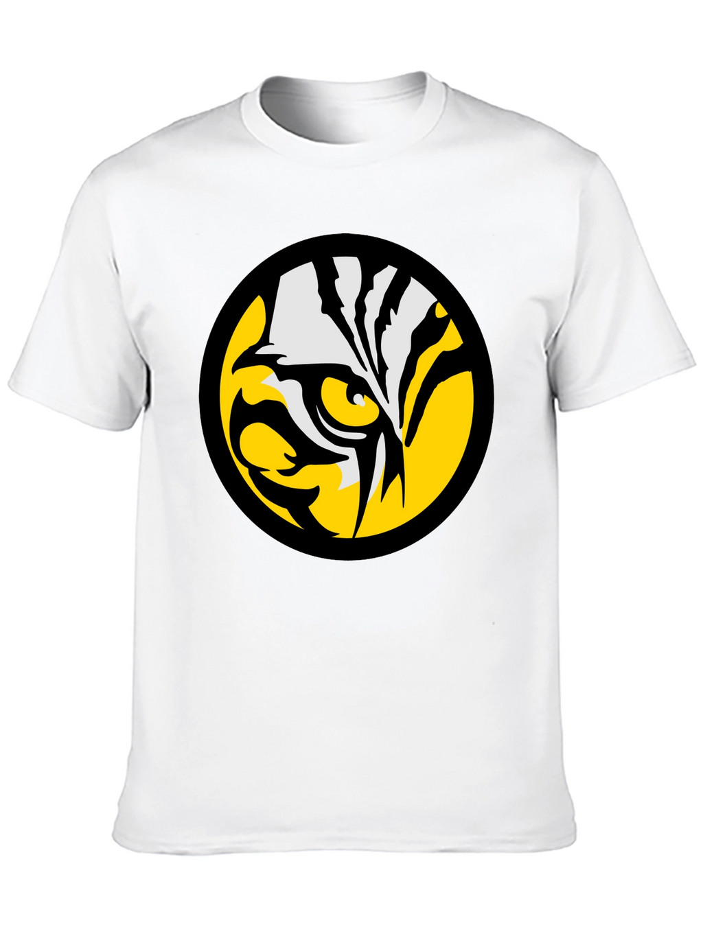Bold Tiger Eye Graphic Tee - Black Cotton T-Shirt