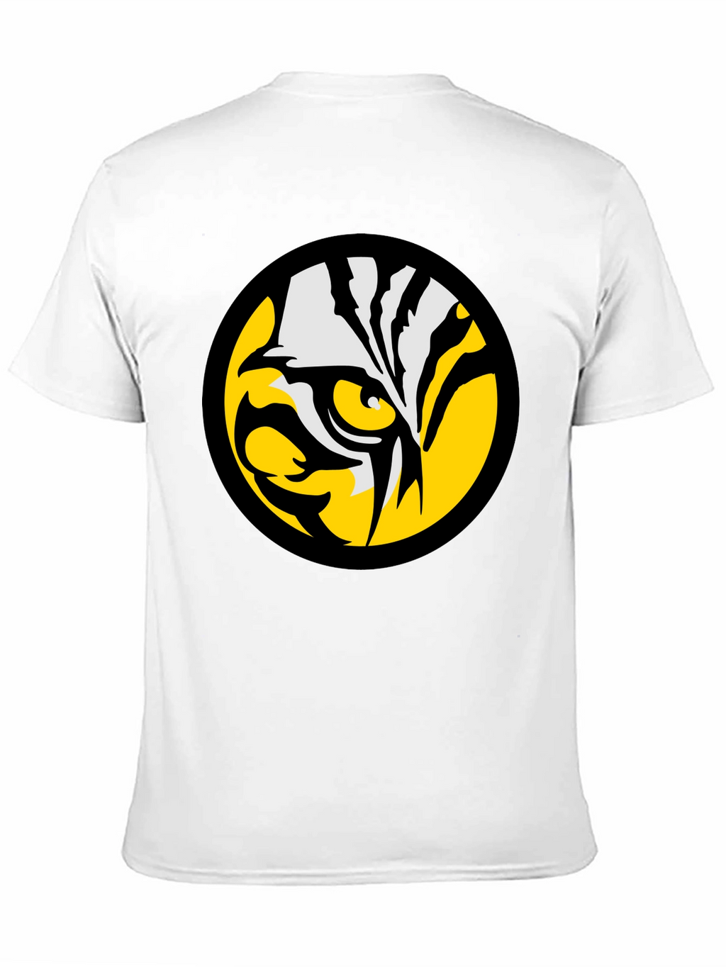 Bold Tiger Eye Graphic Tee - Black Cotton T-Shirt