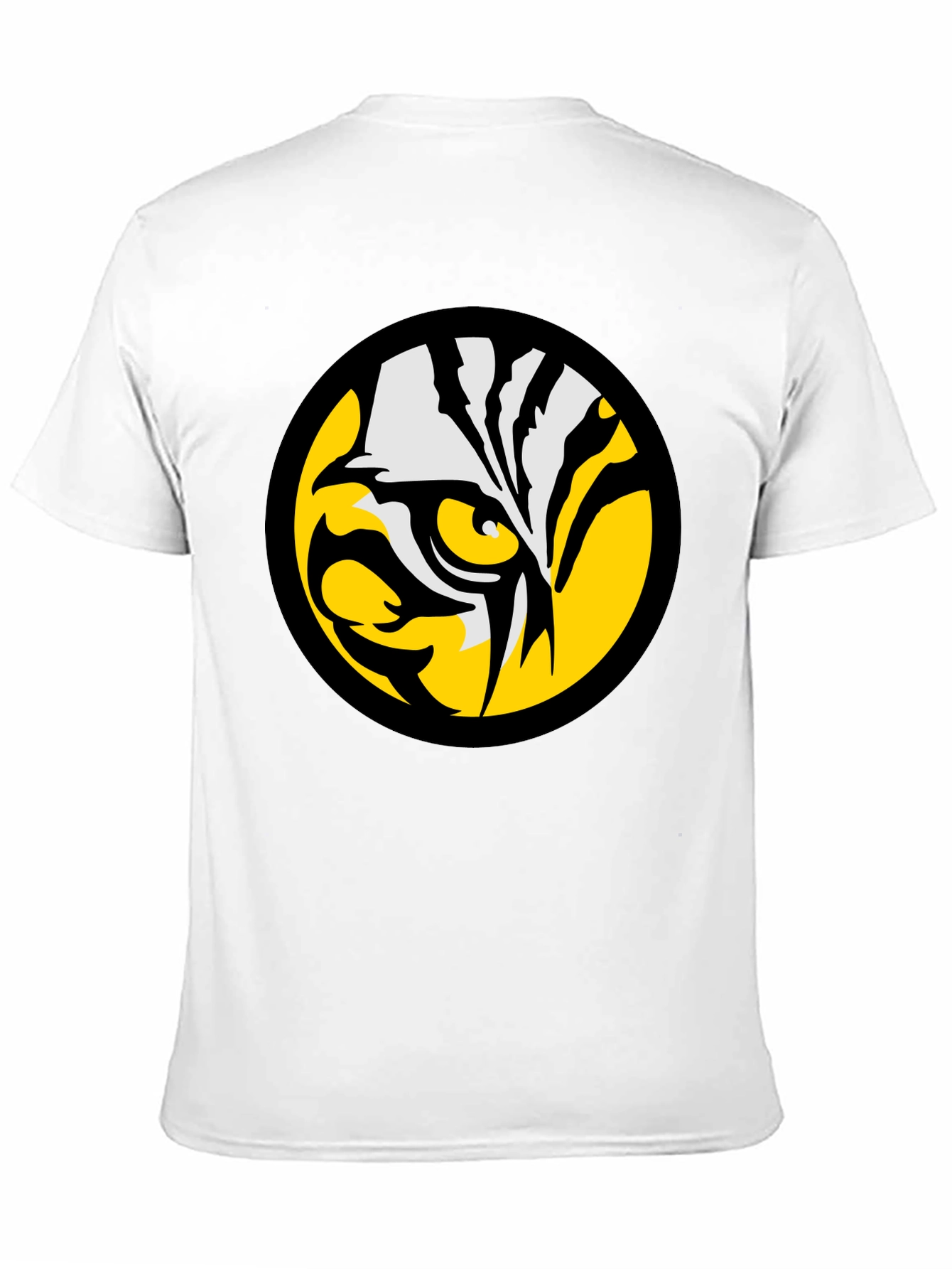Bold Tiger Eye Graphic Tee - Black Cotton T-Shirt