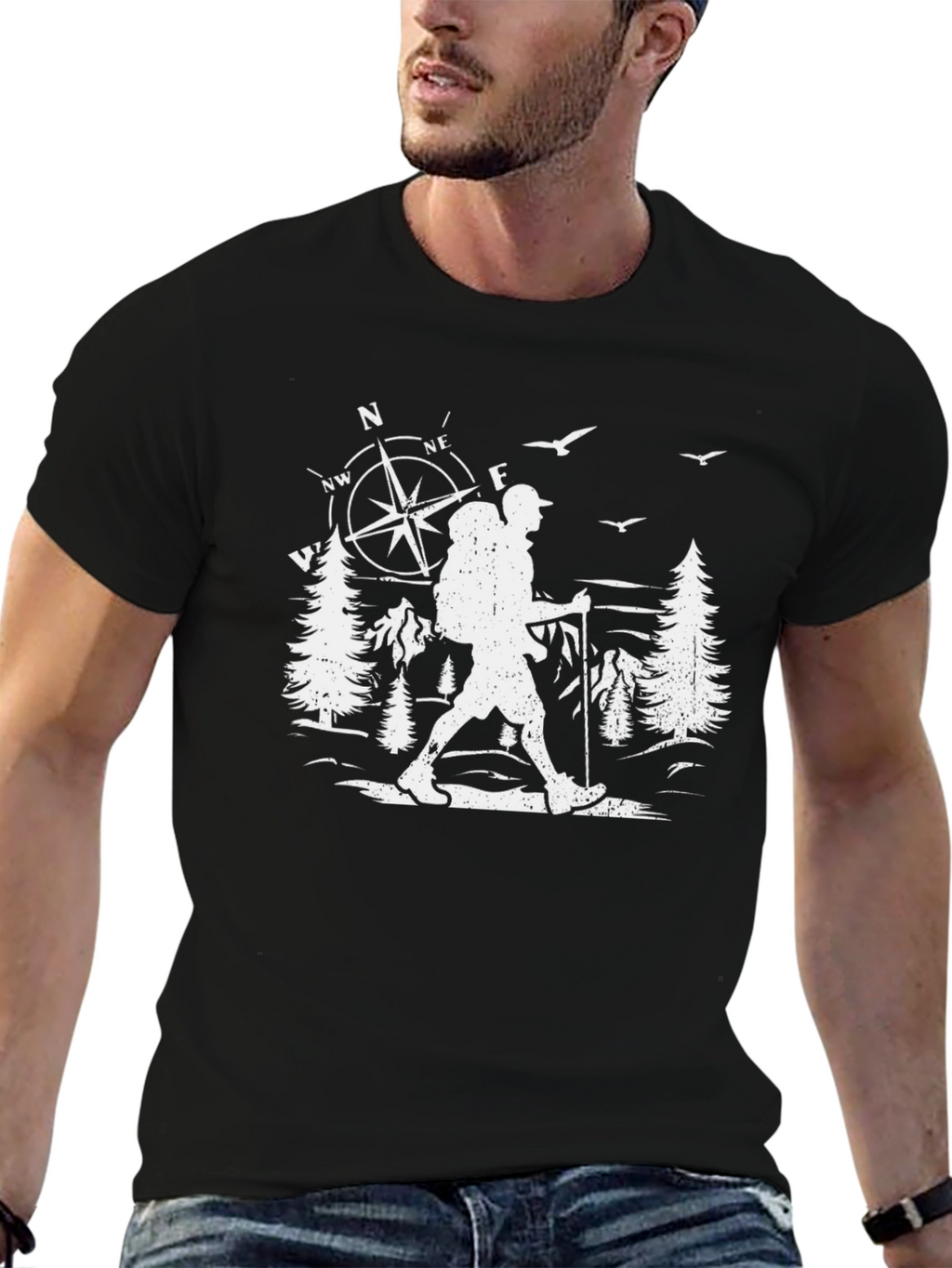 Adventure Awaits: Hiker Graphic T-Shirt