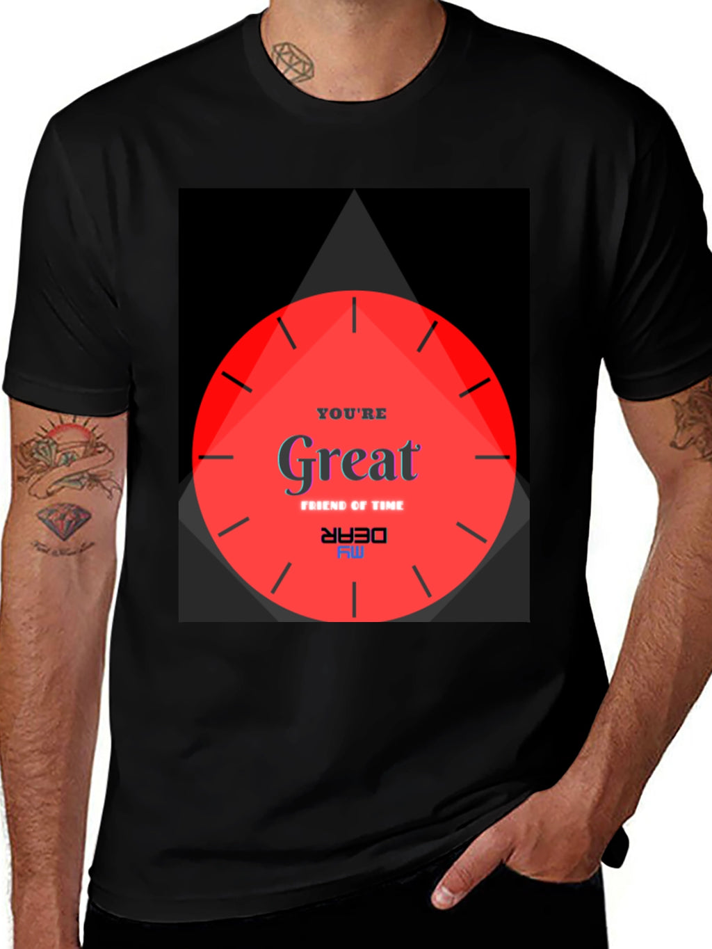 Unique Graphic Tee - Great Friend of Time Design