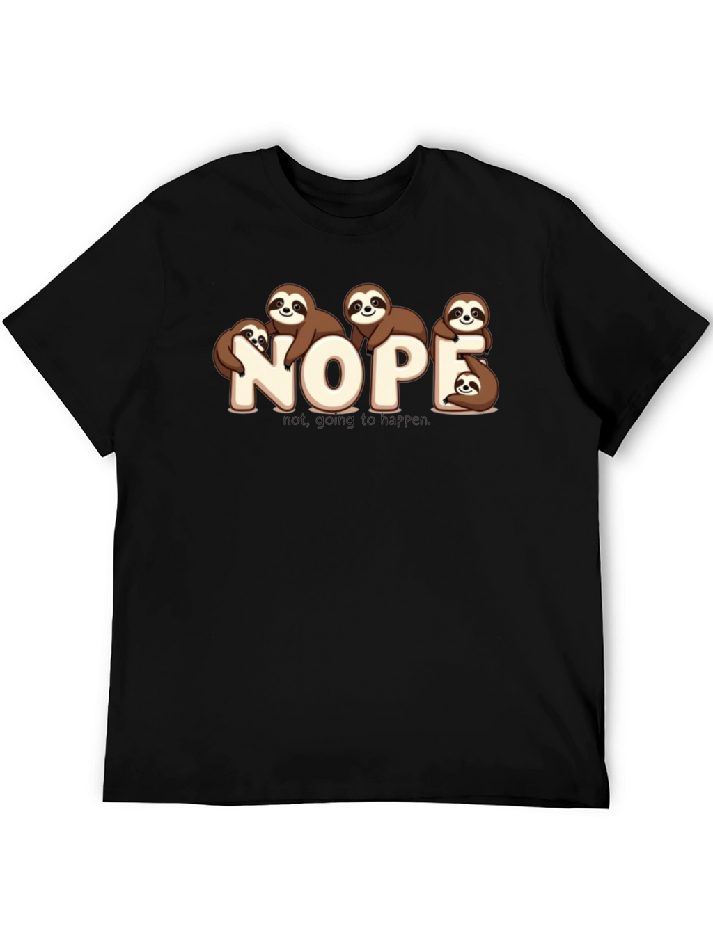 Nope Sloth Graphic T-Shirt - Funny Lazy Animal Tee