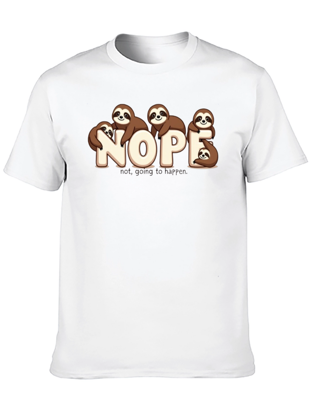 Nope Sloth Graphic T-Shirt - Funny Lazy Animal Tee