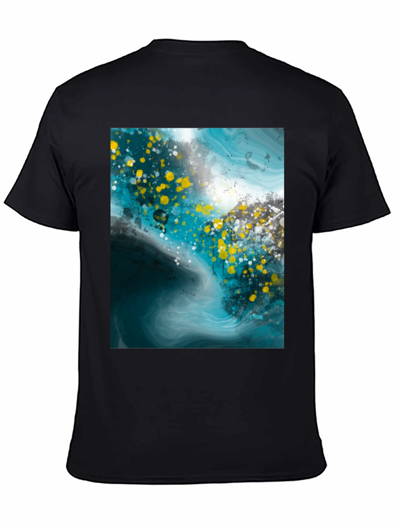 Abstract Art Graphic Print Black T-Shirt