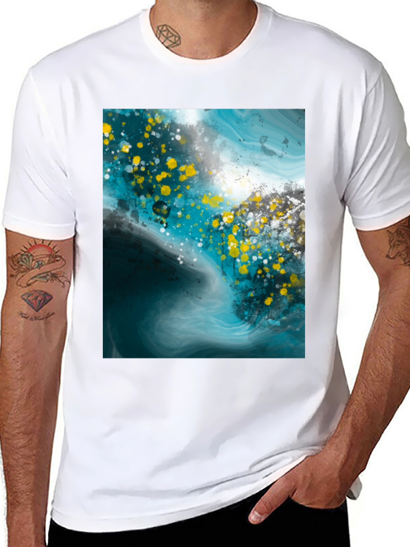 Abstract Art Graphic Print Black T-Shirt
